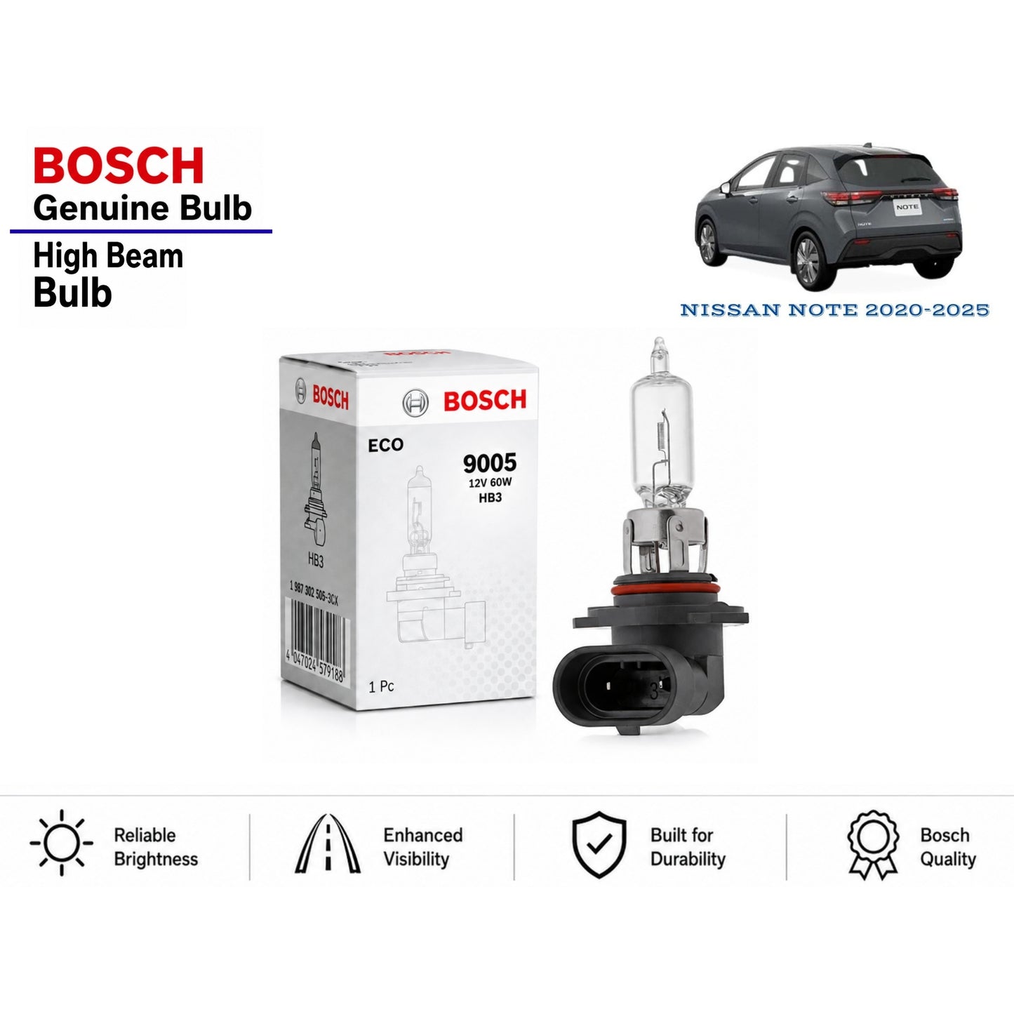Nissan Note 2020-2025 High Beam Headlight Bulb Bosch in Pakistan 