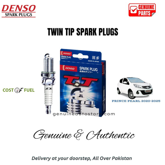 PRINCE PEARL 2020-2025 DENSO Twin Tip Spark Plugs 4pcs in Pakistan – genuine replacement, better mileage and smooth performance
