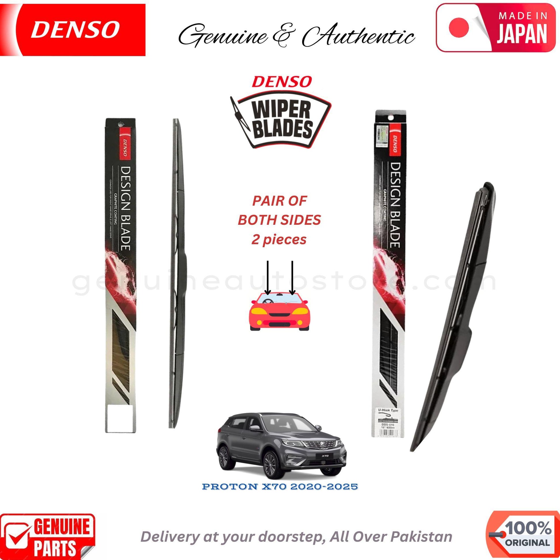PROTON X70 2020-2025 DENSO JAPAN WIPER BLADE SET in Pakistan. 100% Genuine, Original, Best Price, Cash on Delivery Available