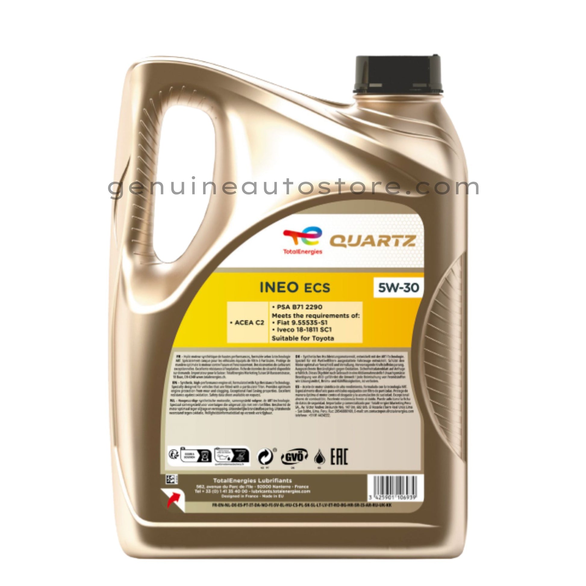 Peugeot 2008 Active Genuine Engine Oil 5W-30 TotalEnergies Quartz INEO ECS - 4 litre