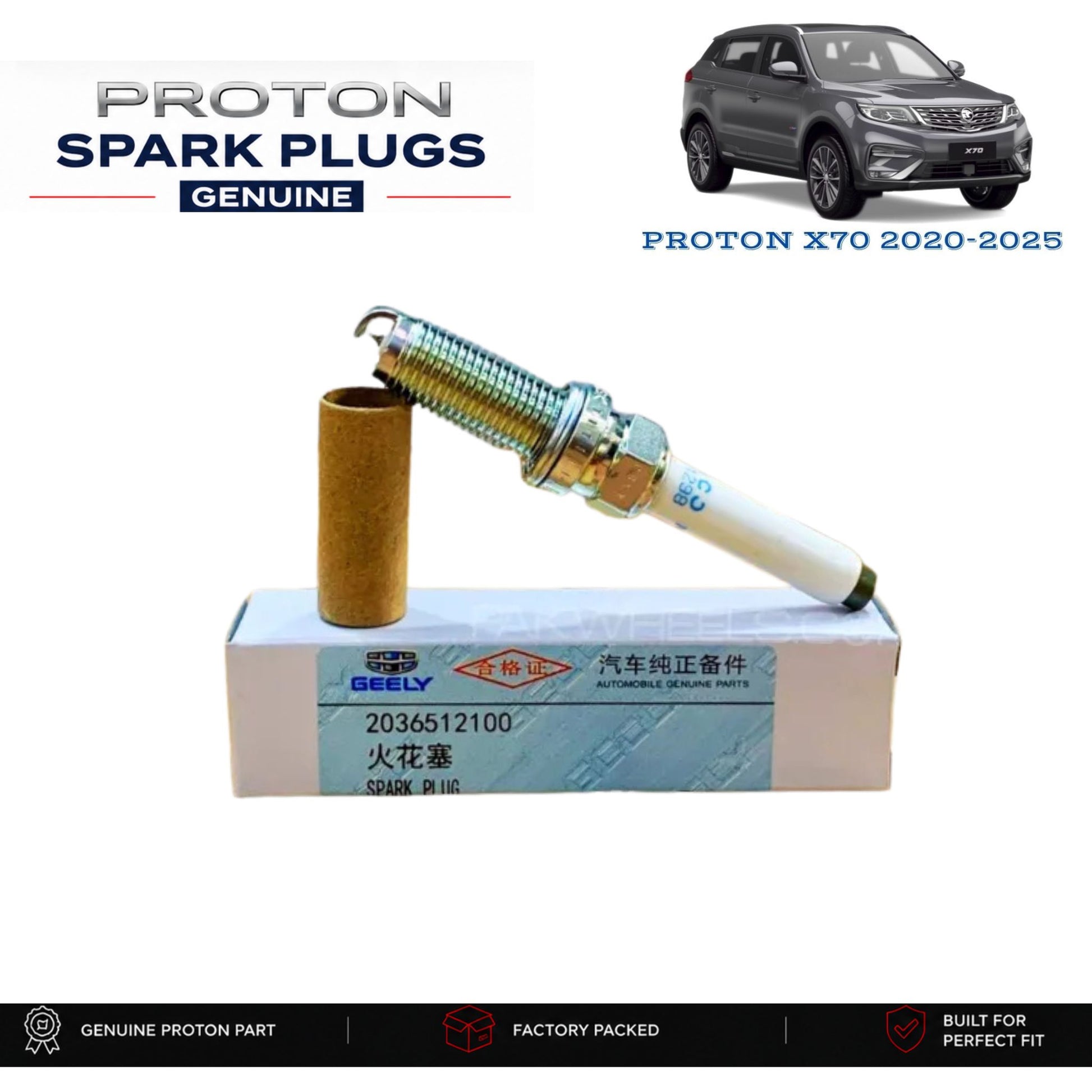 Proton X70 2020-2025 genuine spark plug set with authentic packaging – Genuine Auto Store Pakistan