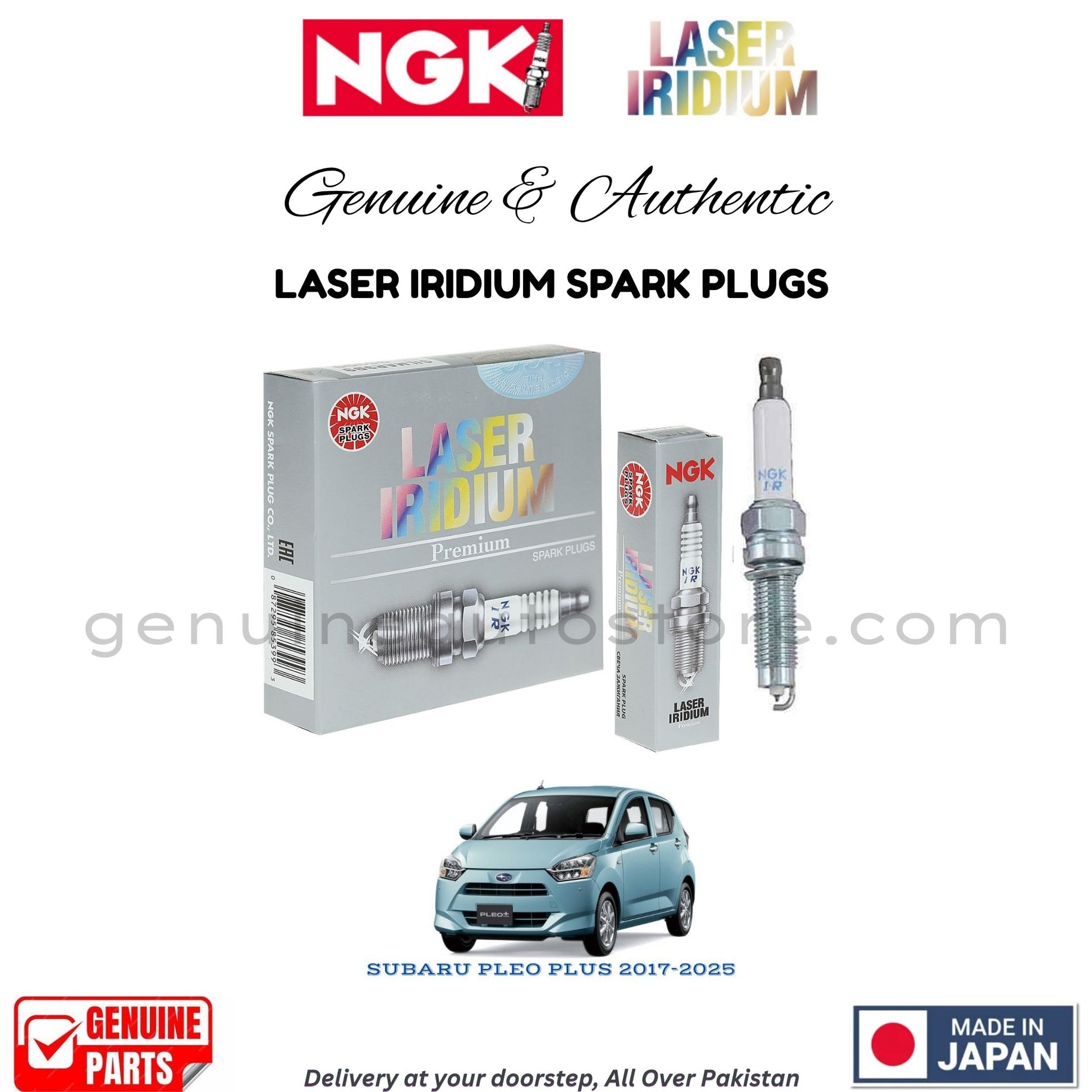SUBARU PLEO PLUS 2017-2025 NGK LASER IRIDIUM SPARK PLUGS in Pakistan. 100% Genuine, Reliable, Best Price, Cash on Delivery Available