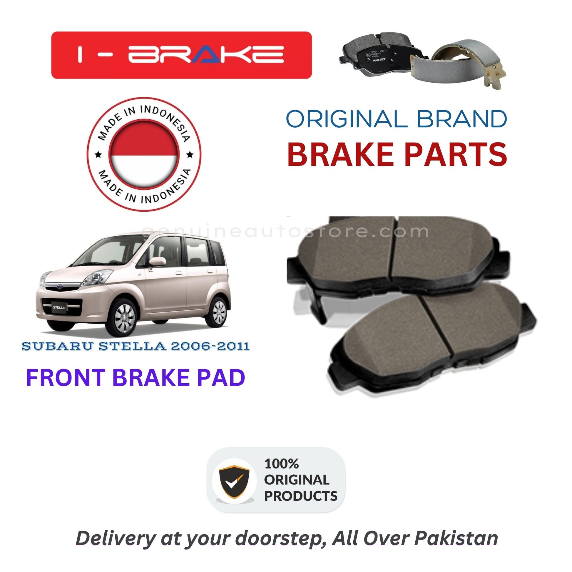 SUBARU STELLA 2006-2011 Front Brake Pads iBrake Indonesia Genuine
