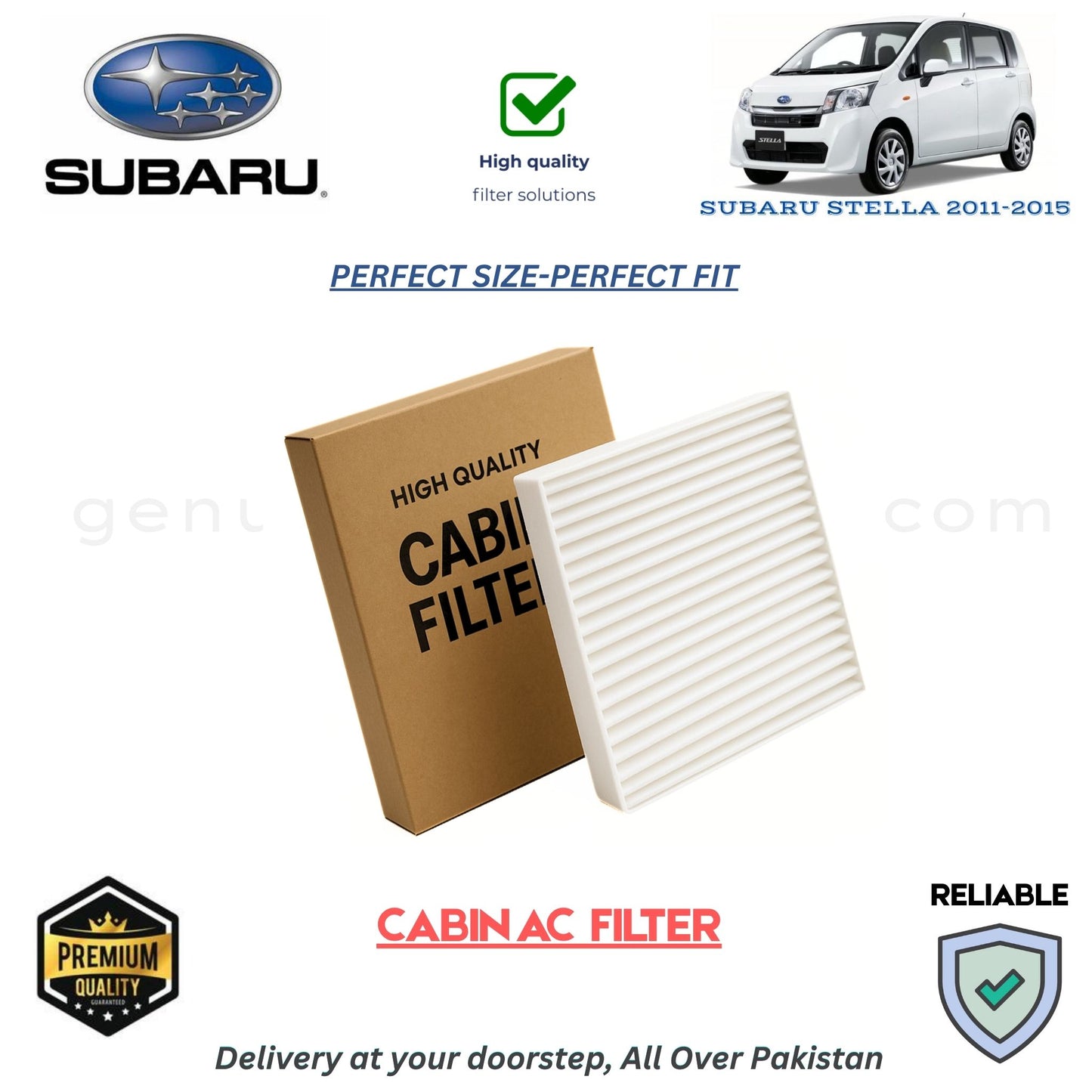 SUBARU STELLA 2011-2015 CABIN AC FILTER in Pakistan. 100% Genuine, Reliable, Best Price, Cash on Delivery Available 