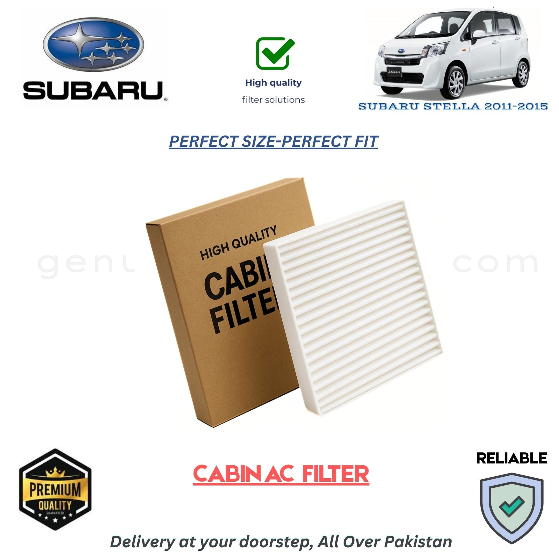SUBARU STELLA 2011-2015 CABIN AC FILTER in Pakistan. 100% Genuine, Reliable, Best Price, Cash on Delivery Available 
