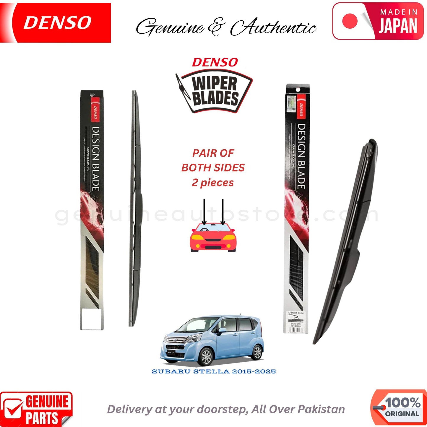 SUBARU STELLA 2015-2025 DENSO JAPAN WIPER BLADE SET in Pakistan. 100% Genuine, Original, Best Price, Cash on Delivery Available