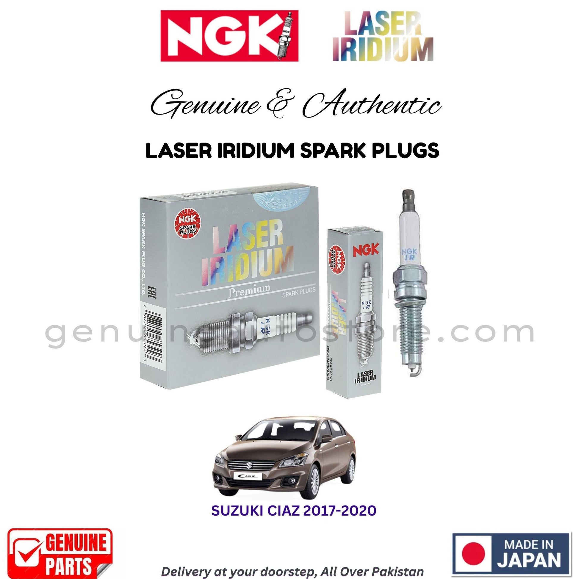 SUZUKI CIAZ 2017-2020 NGK LASER IRIDIUM SPARK PLUGS in Pakistan. 100% Genuine, Reliable, Best Price, Cash on Delivery Available