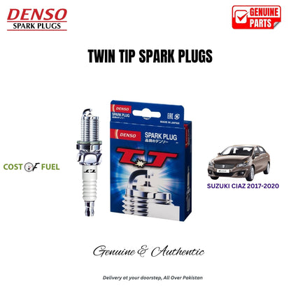 SUZUKI CIAZ 2017-2020 DENSO Twin Tip Spark Plugs 4pcs in Pakistan – genuine replacement, better mileage and smooth performance