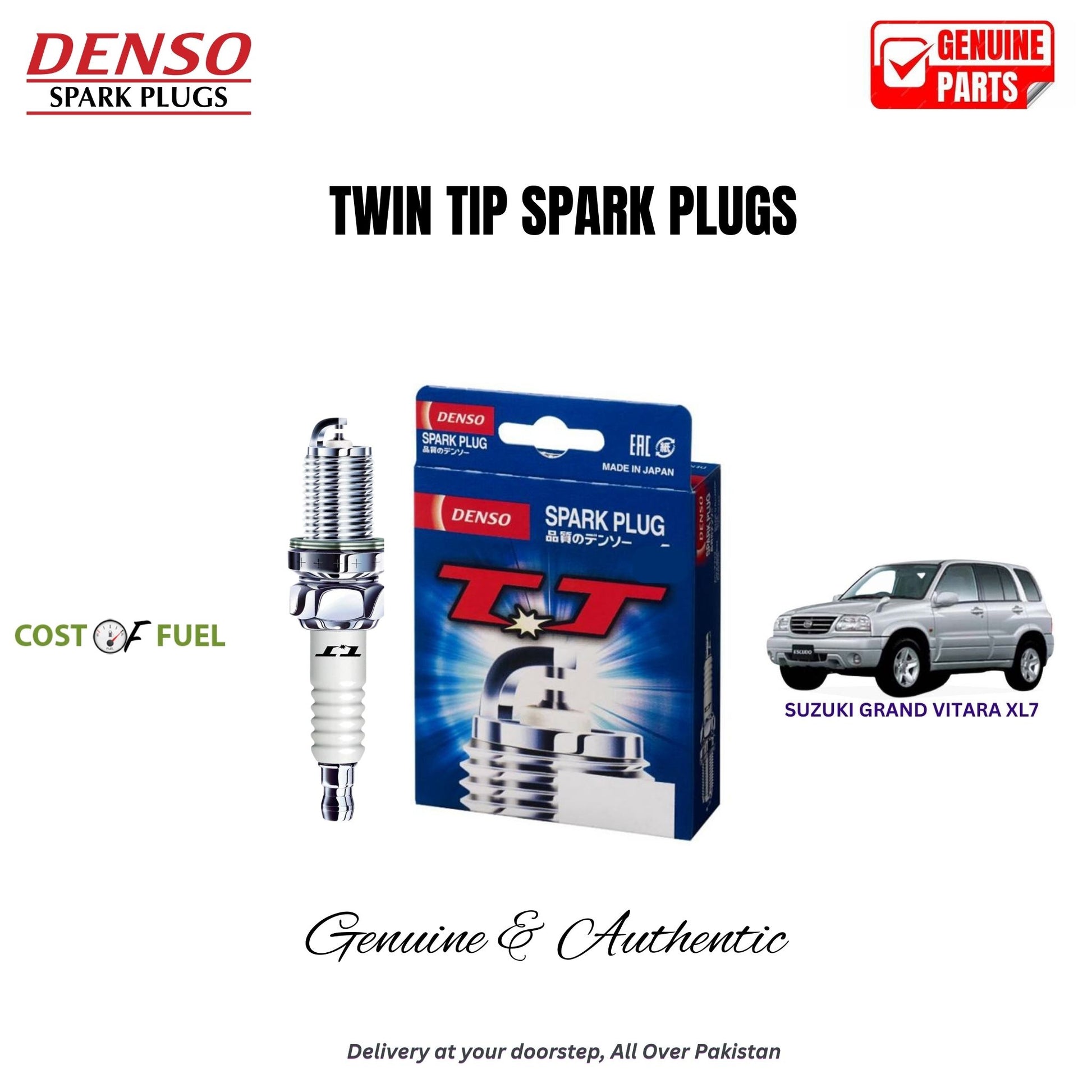 SUZUKI GRAND VITARA XL7 DENSO Twin Tip Spark Plugs 4pcs in Pakistan – genuine replacement, better mileage and smooth performance
