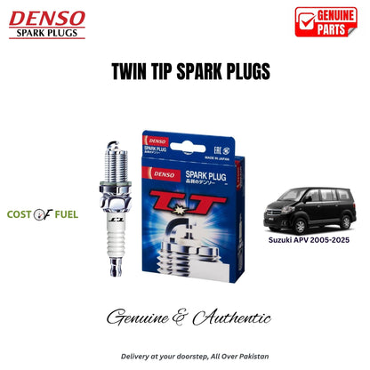 Suzuki APV 2005-2025 DENSO Twin Tip Spark Plugs 4pcs in Pakistan – genuine replacement, better mileage and smooth performance