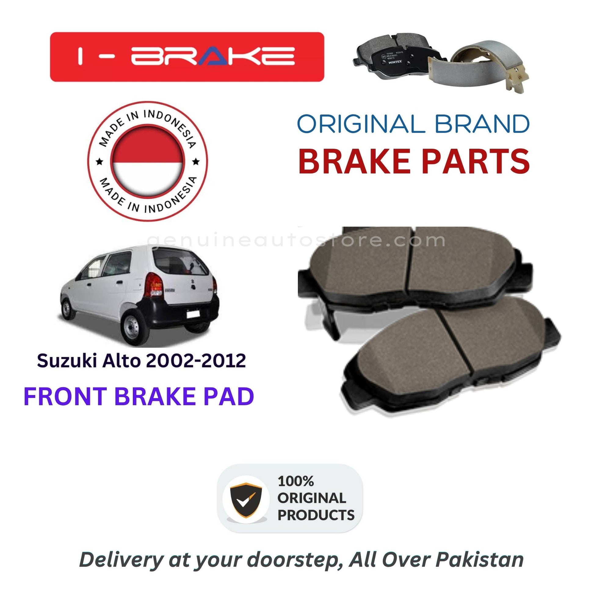 Suzuki Alto 2002-2012 Front Brake Pads iBrake Indonesia Genuine