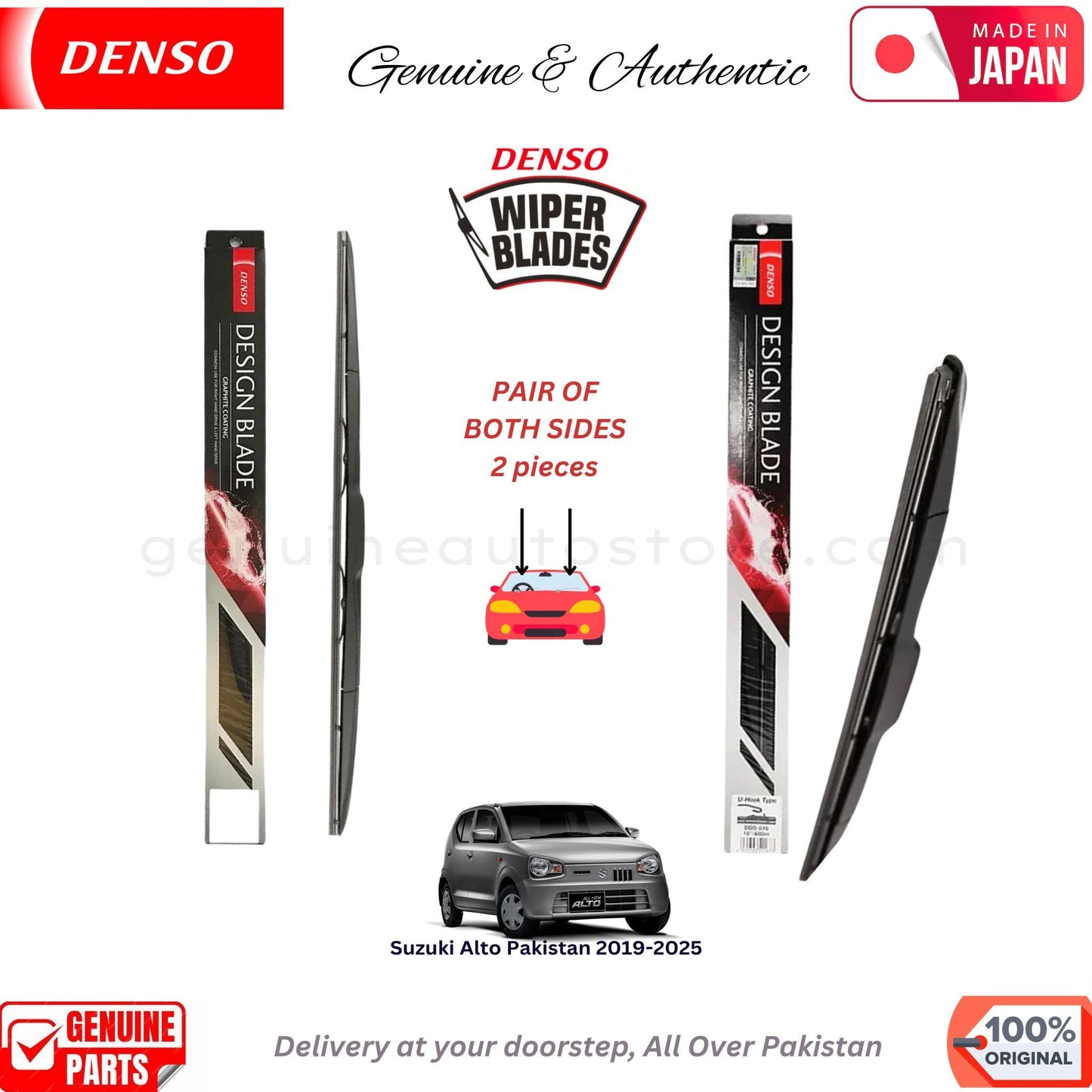 Suzuki Alto Pakistan 2019-2025 DENSO JAPAN WIPER BLADE SET in Pakistan. 100% Genuine, Original, Best Price, Cash on Delivery Available
