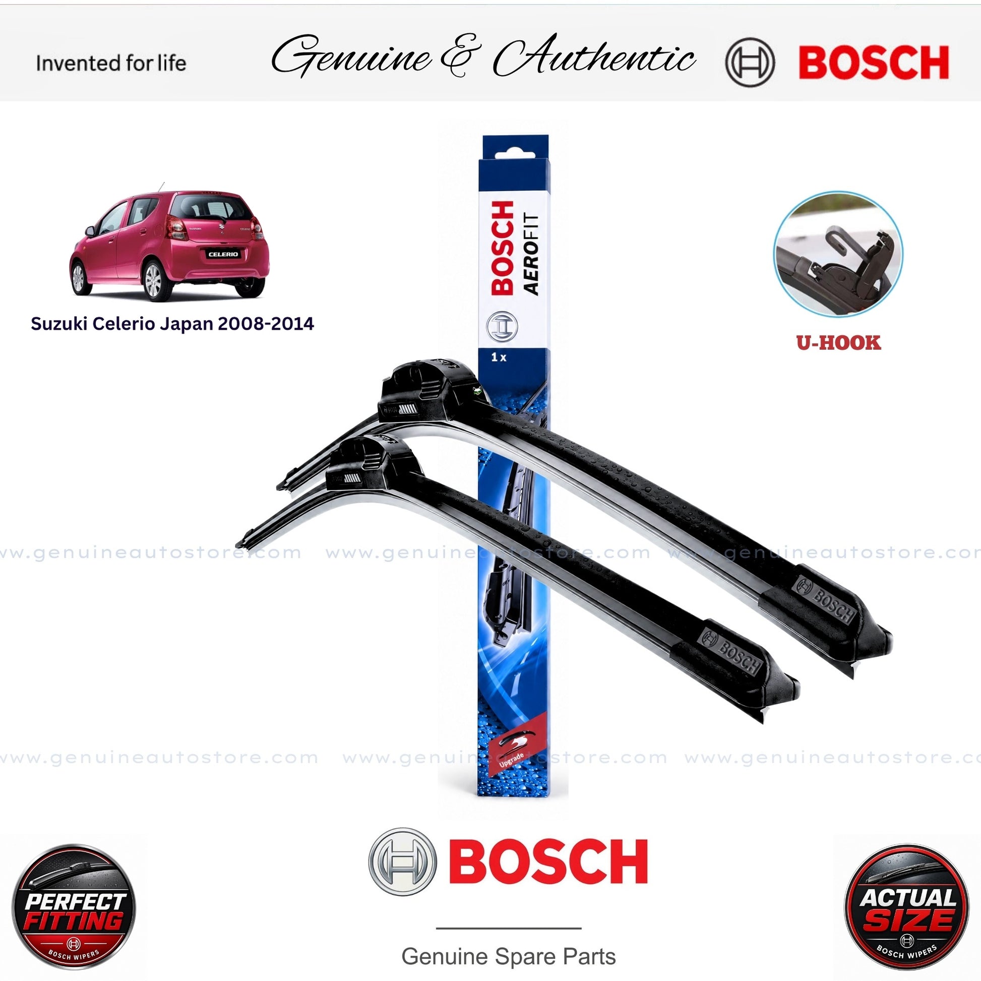 Suzuki Celerio Japan 2008-2014 Bosch Genuine Front Wiper Blade Set Pakistan
