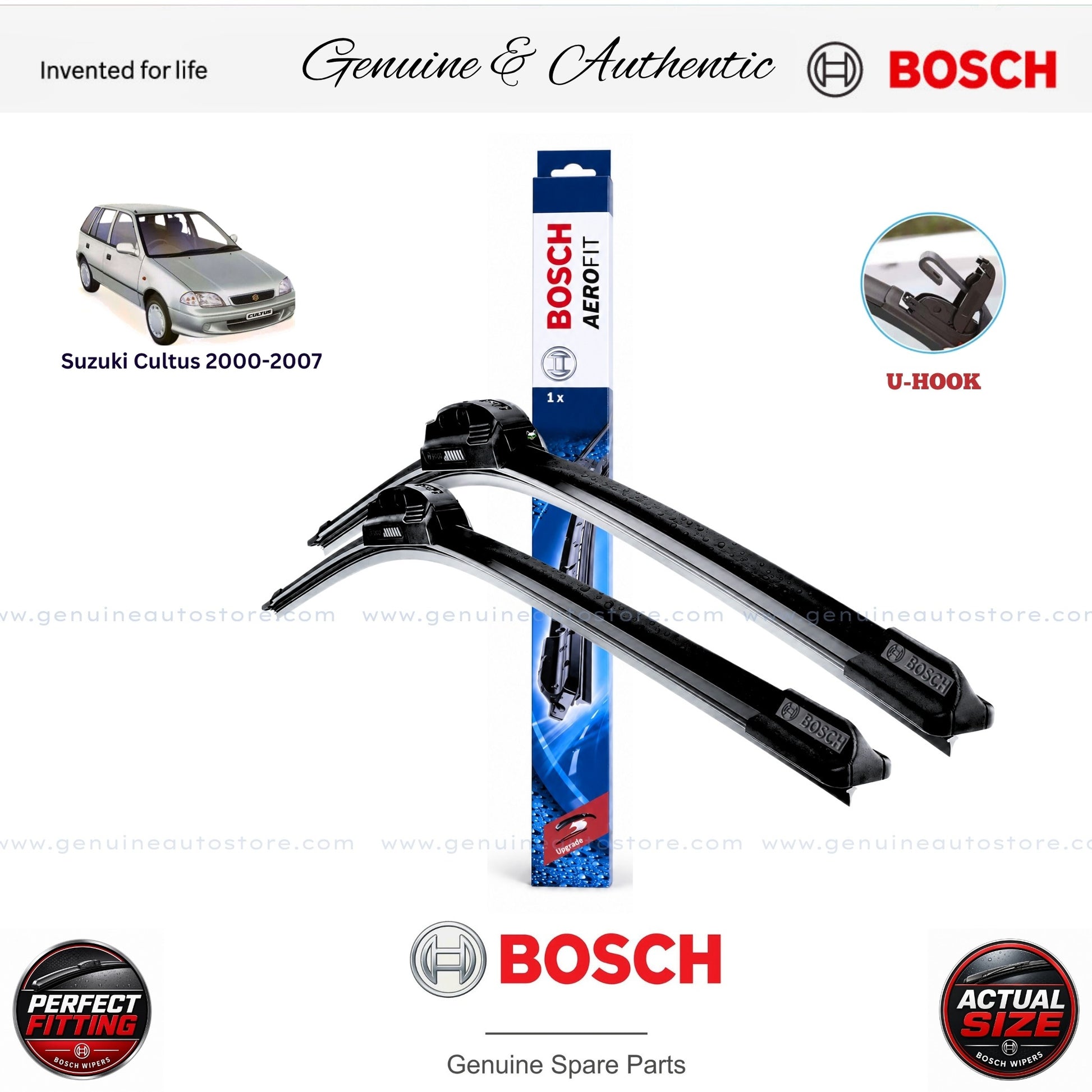 Suzuki Cultus 2000-2007 Bosch Genuine Front Wiper Blade Set Pakistan