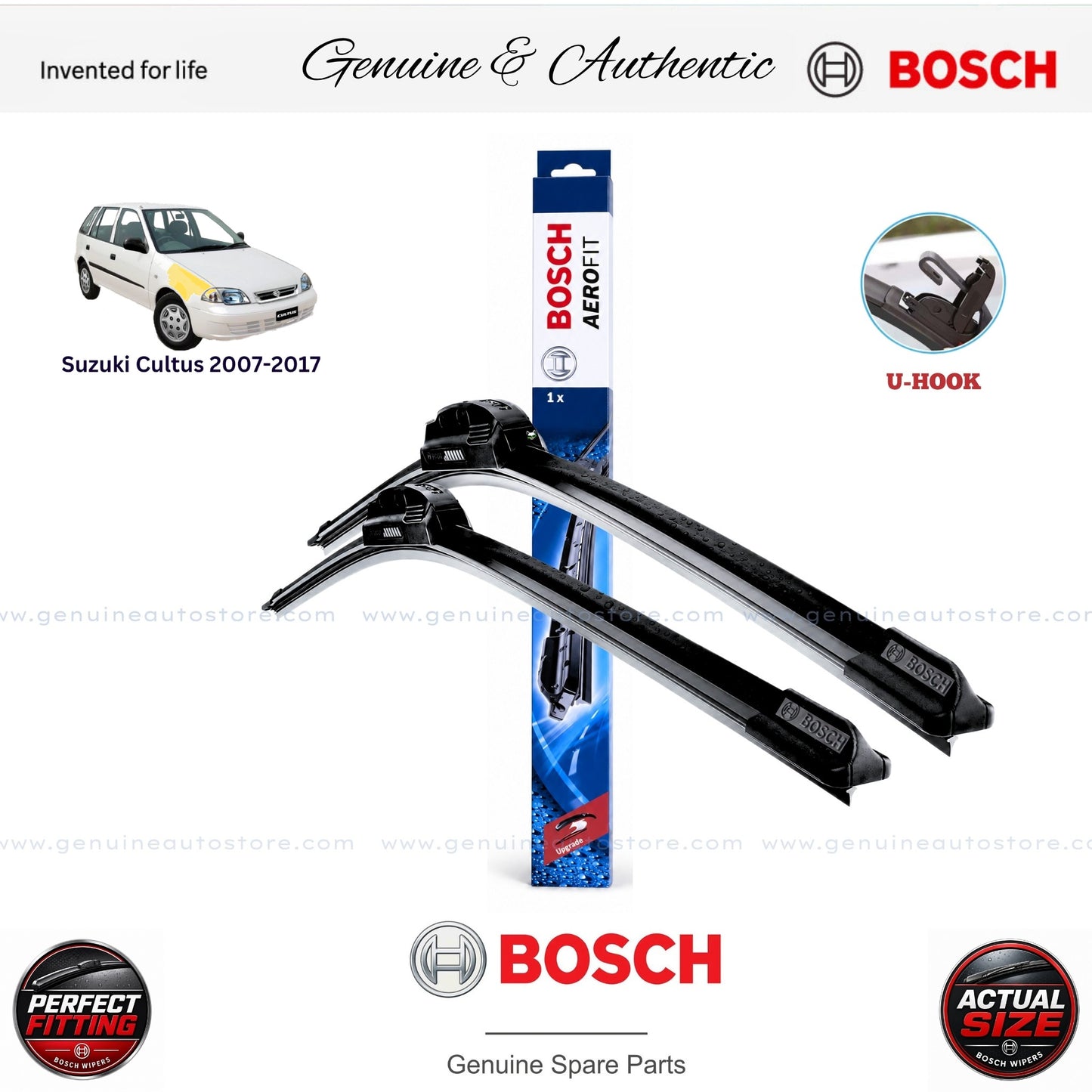 Suzuki Cultus 2007-2017 Bosch Genuine Front Wiper Blade Set Pakistan