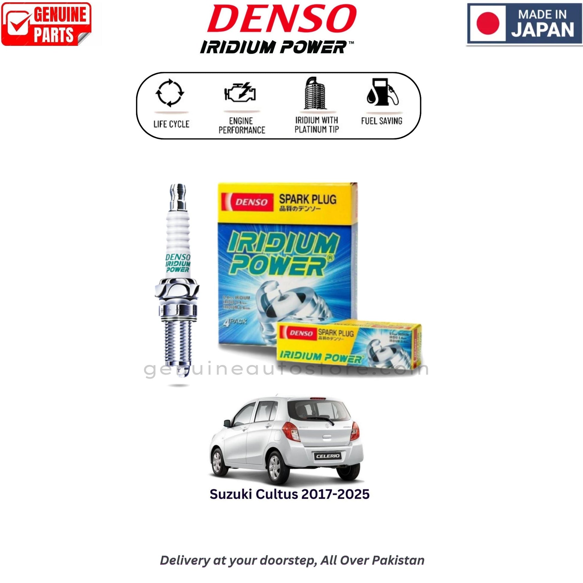 Suzuki Cultus 2017-2025  Denso Iridium Spark Plug in Pakistan, 100% Genuine, Reliable, Best Price, Cash on Delivery Available 