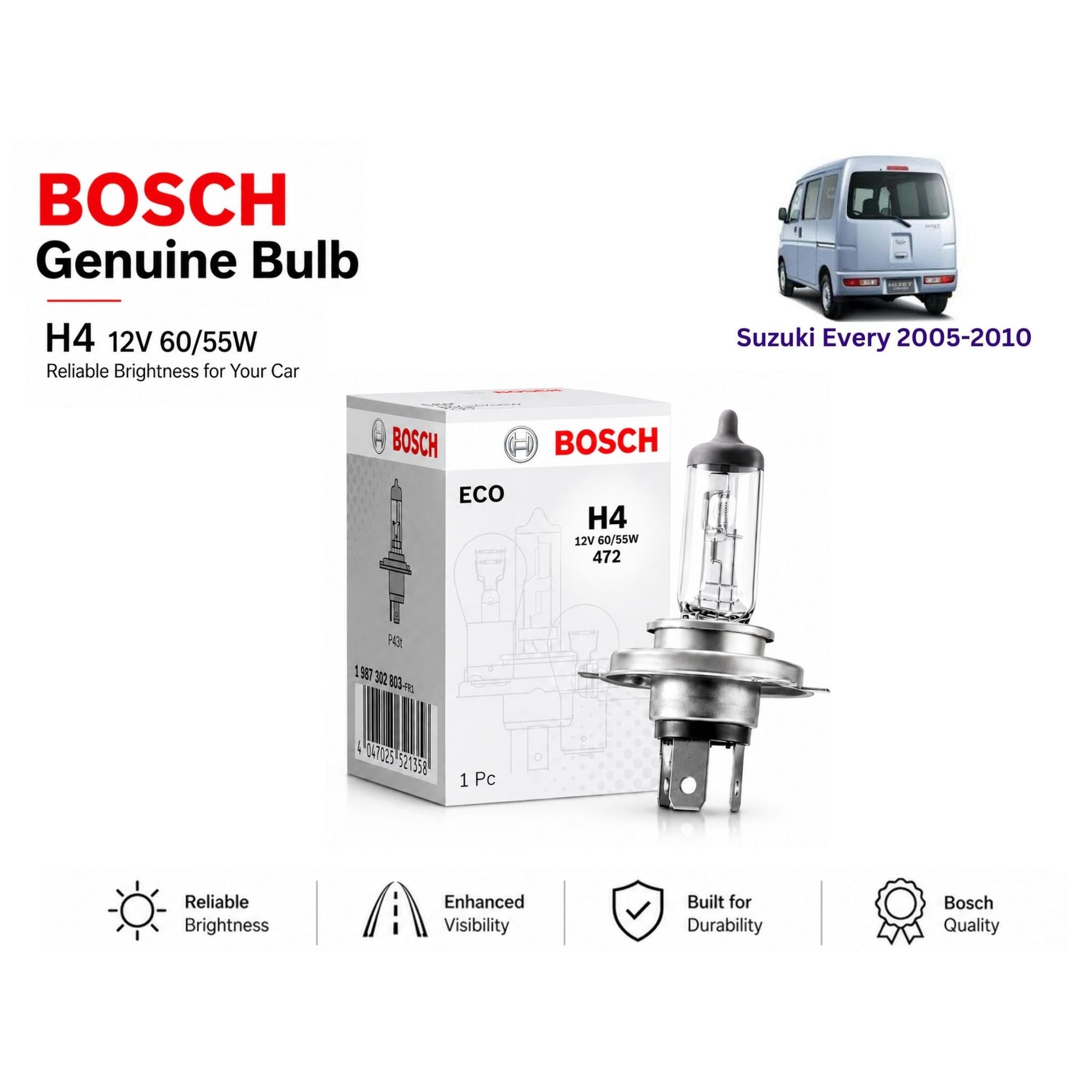 Suzuki Every 2005-2010 Headlight Bulb Bosch in Pakistan 