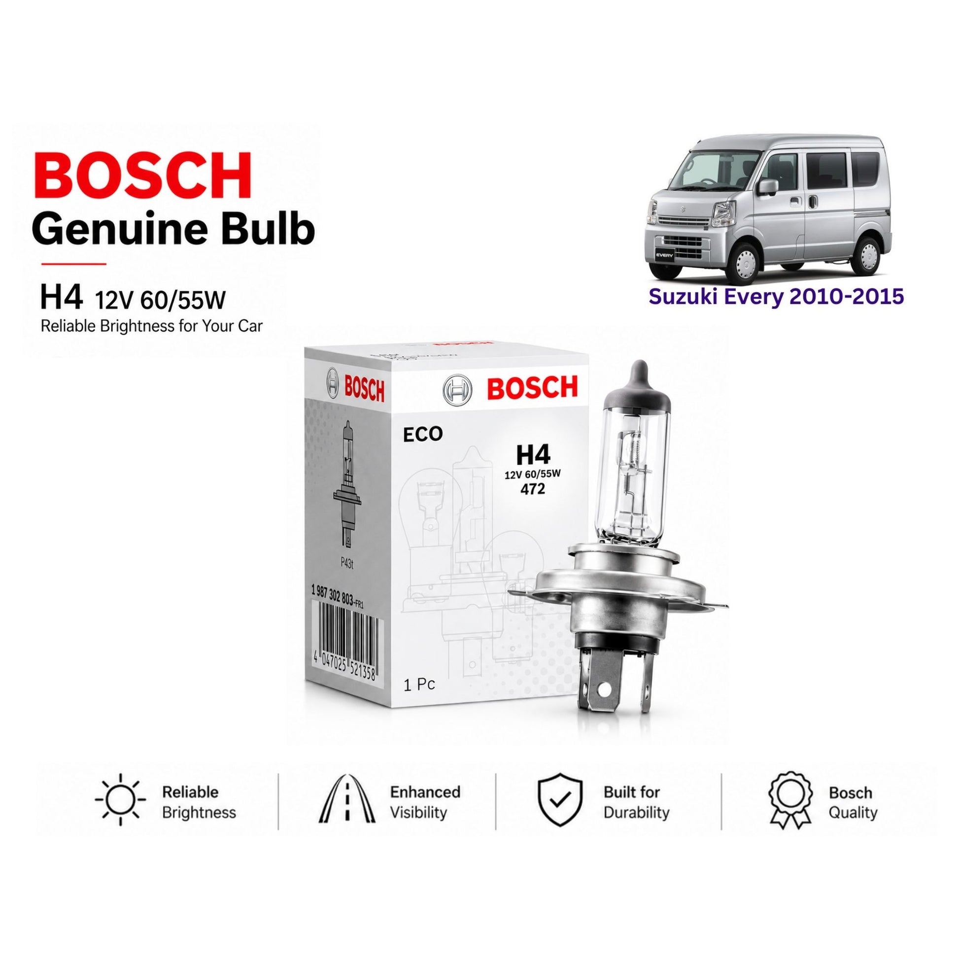 Suzuki Every 2010-2015 Headlight Bulb Bosch in pakistan 