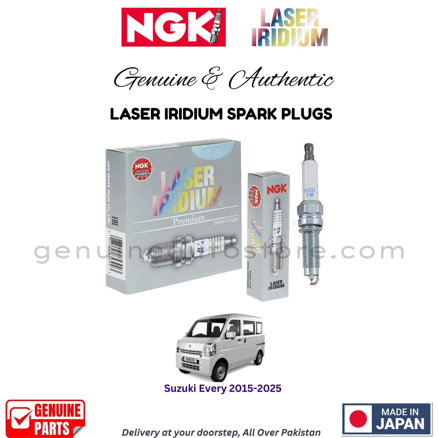 Suzuki Every 2015-2025 NGK LASER IRIDIUM SPARK PLUGS in Pakistan. 100% Genuine, Reliable, Best Price, Cash on Delivery Available