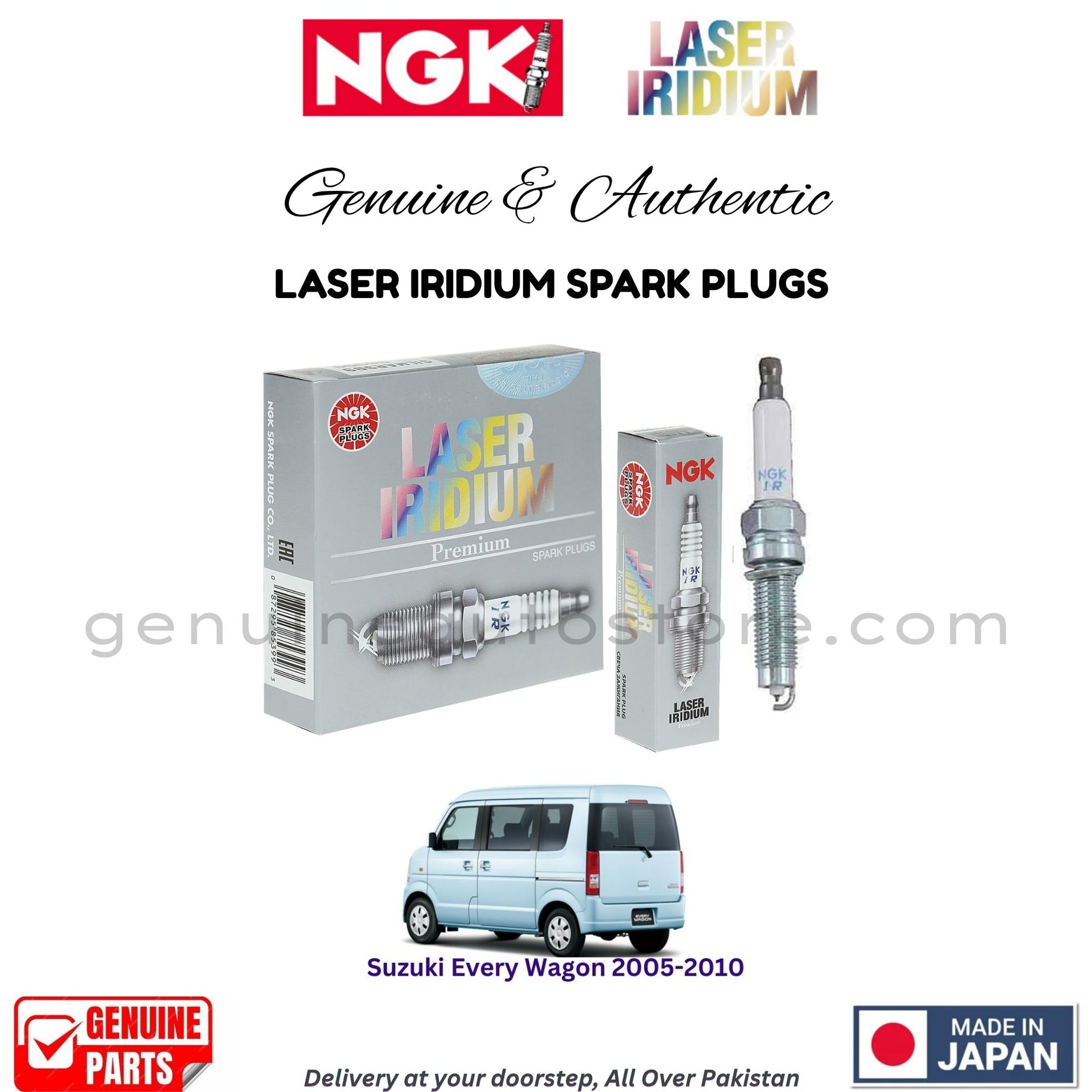 Suzuki Every Wagon 2005-2010 NGK LASER IRIDIUM SPARK PLUGS in Pakistan. 100% Genuine, Reliable, Best Price, Cash on Delivery Available
