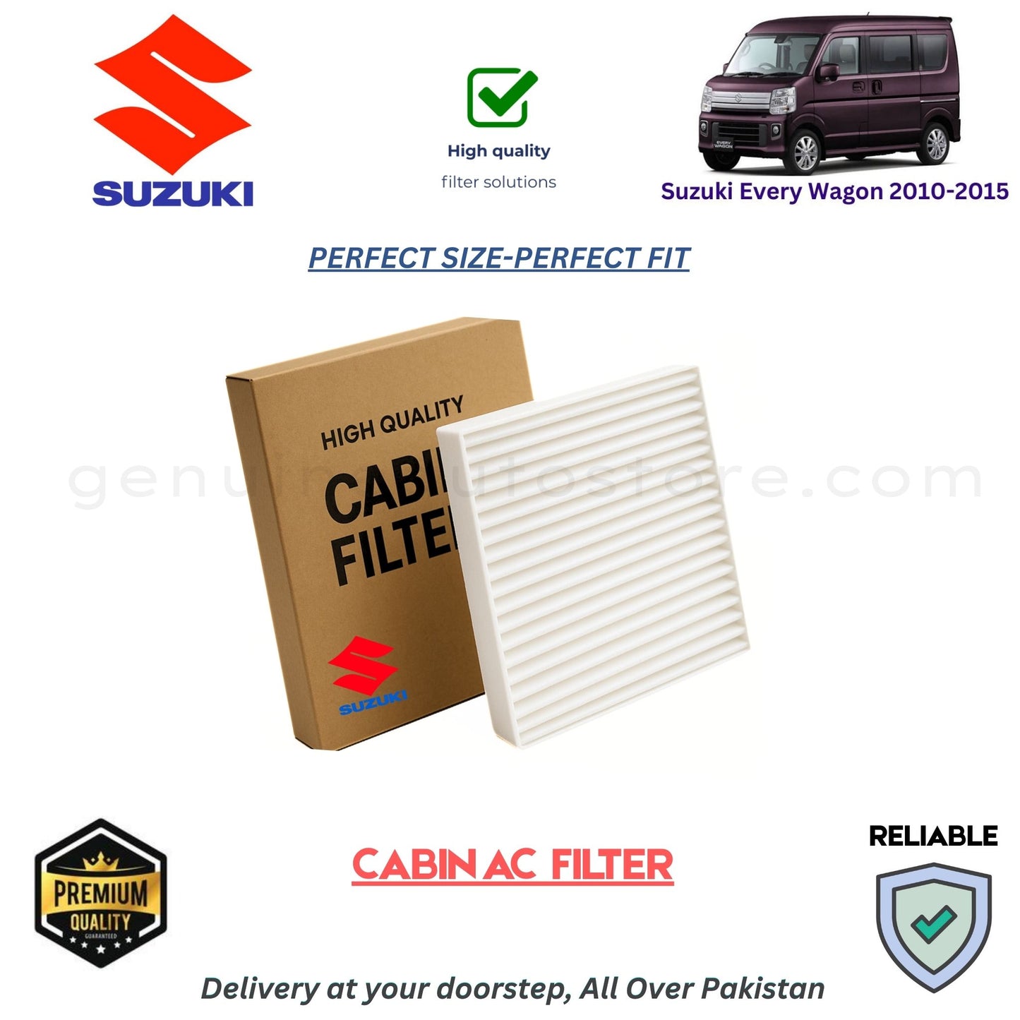 Suzuki Every Wagon 2010-2015 CABIN AC FILTER in Pakistan. 100% Genuine, Reliable, Best Price, Cash on Delivery Available  