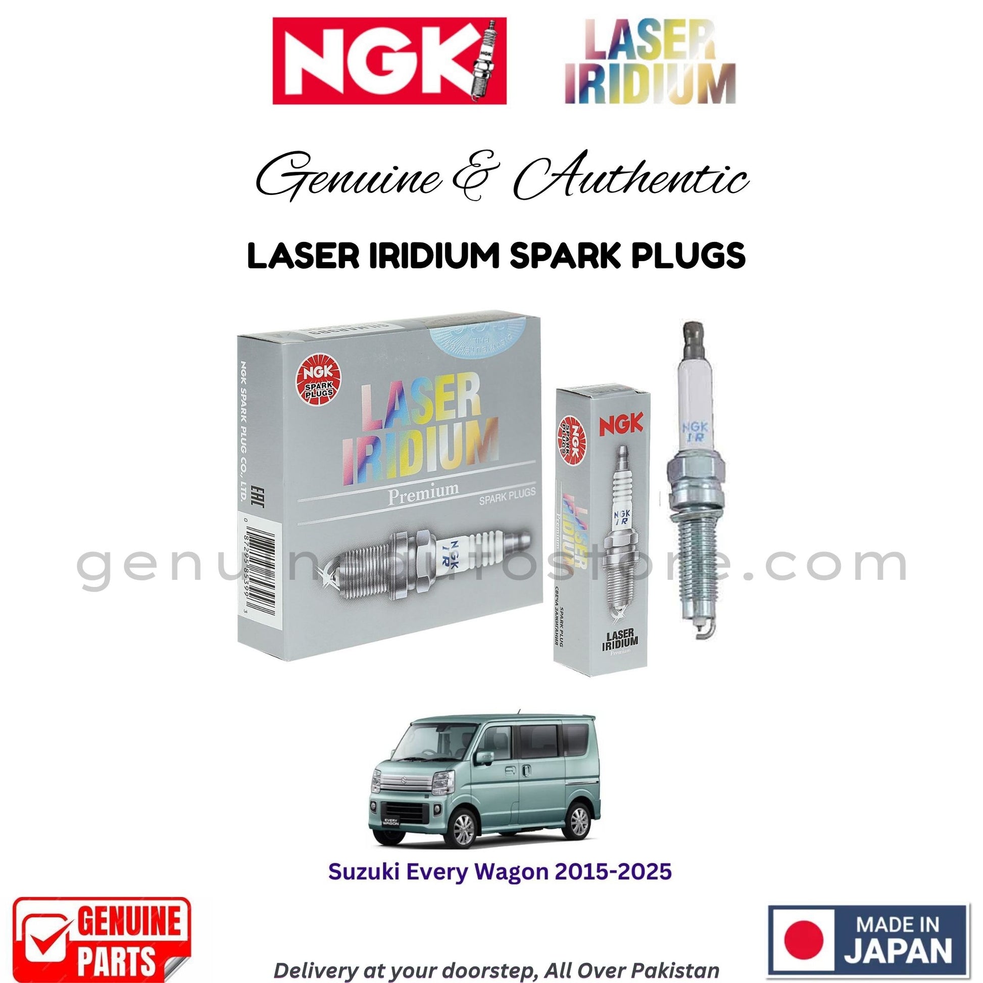 Suzuki Every Wagon 2015-2025 NGK LASER IRIDIUM SPARK PLUGS in Pakistan. 100% Genuine, Reliable, Best Price, Cash on Delivery Available