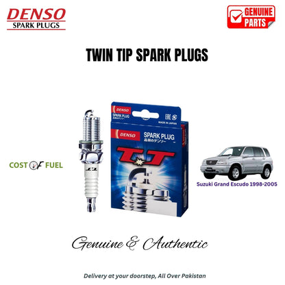 Suzuki Grand Escudo 1998-2005 DENSO Twin Tip Spark Plugs 4pcs in Pakistan – genuine replacement, better mileage and smooth performance