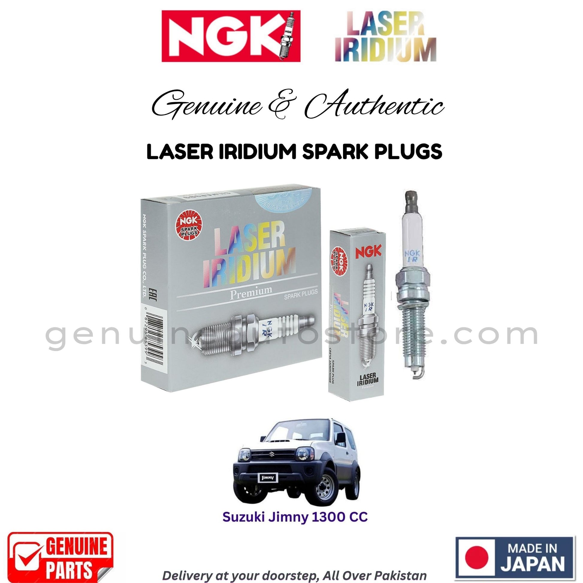 Suzuki Jimny 1300 CC NGK LASER IRIDIUM SPARK PLUGS in Pakistan. 100% Genuine, Reliable, Best Price, Cash on Delivery Available