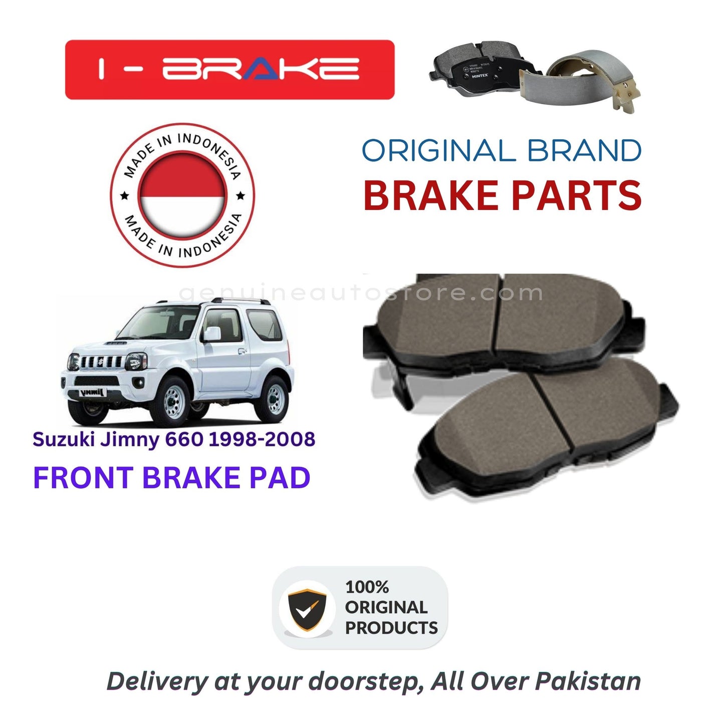 Suzuki Jimny 660 1998-2008 Front Brake Pads iBrake Indonesia Genuine