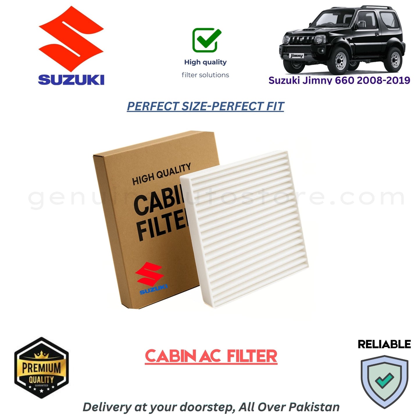 Suzuki Jimny 660 2008-2019 CABIN AC FILTER in Pakistan. 100% Genuine, Reliable, Best Price, Cash on Delivery Available  