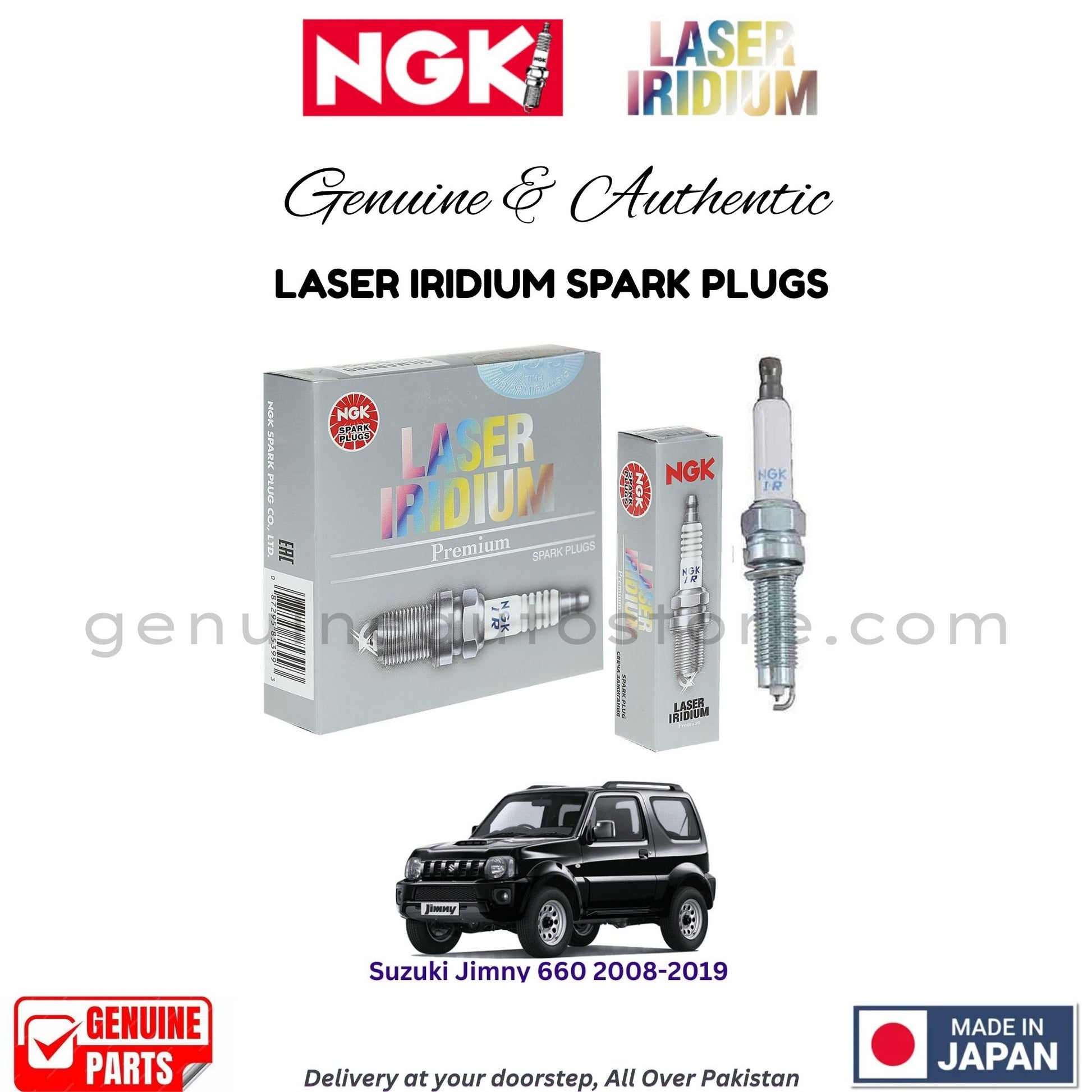 Suzuki Jimny 660 2008-2019 NGK LASER IRIDIUM SPARK PLUGS in Pakistan. 100% Genuine, Reliable, Best Price, Cash on Delivery Available
