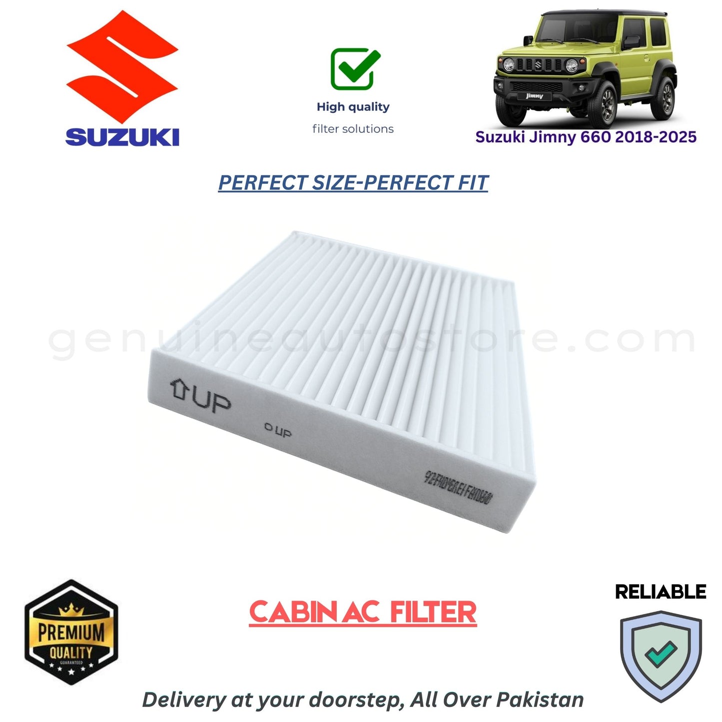 Suzuki Jimny 660 2018-2025 CABIN AC FILTER in Pakistan. 100% Genuine, Reliable, Best Price, Cash on Delivery Available  