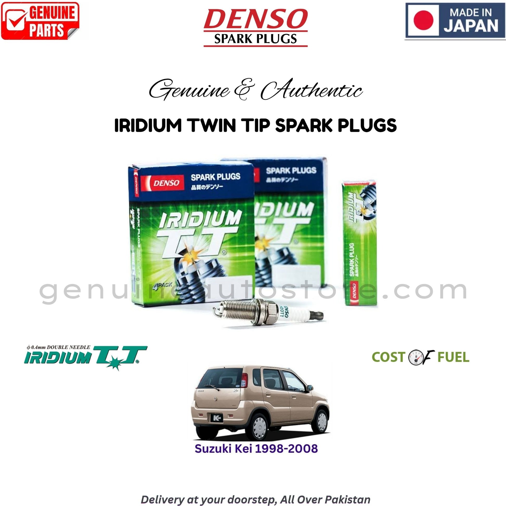 Suzuki Kei 1998-2008  DENSO IRIDIUM TWIN TIP SPARK PLUG in Pakistan, 100% Genuine, Reliable, Best Price, Cash on Delivery Available   
