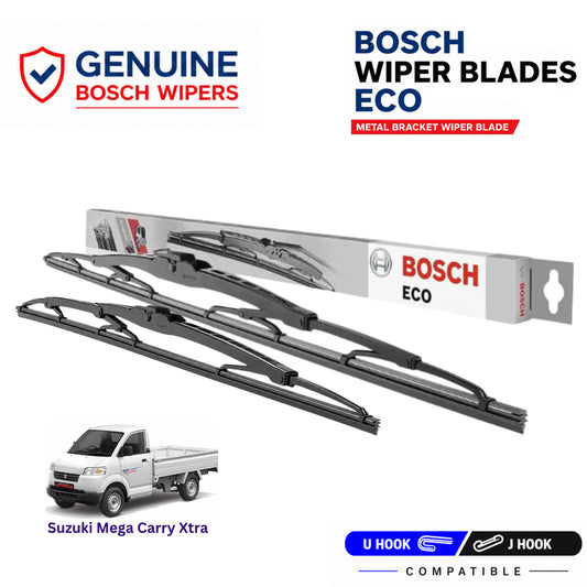 Bosch Genuine metal front wiper set for Suzuki Mega Carry Xtra, pair of two