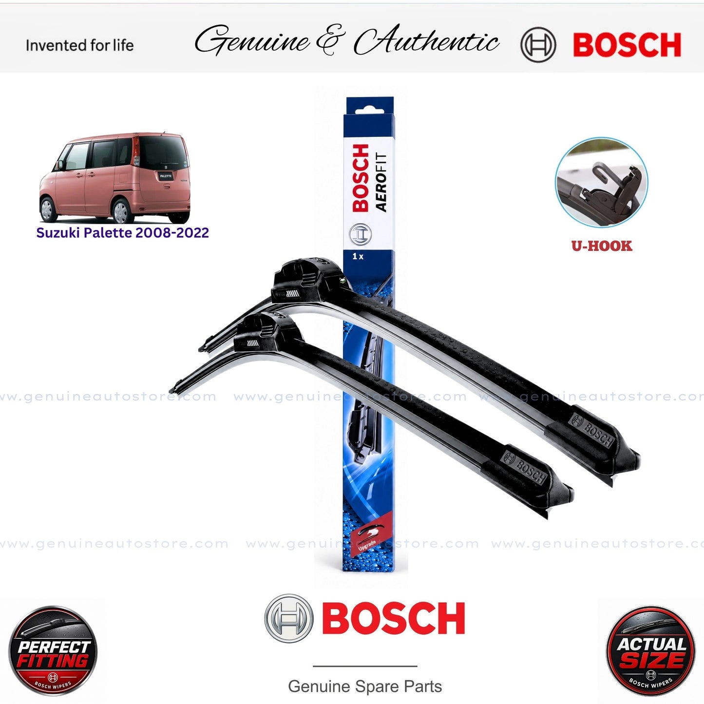 Suzuki Palette 2008-2022 Bosch Genuine Front Wiper Blade Set Pakistan