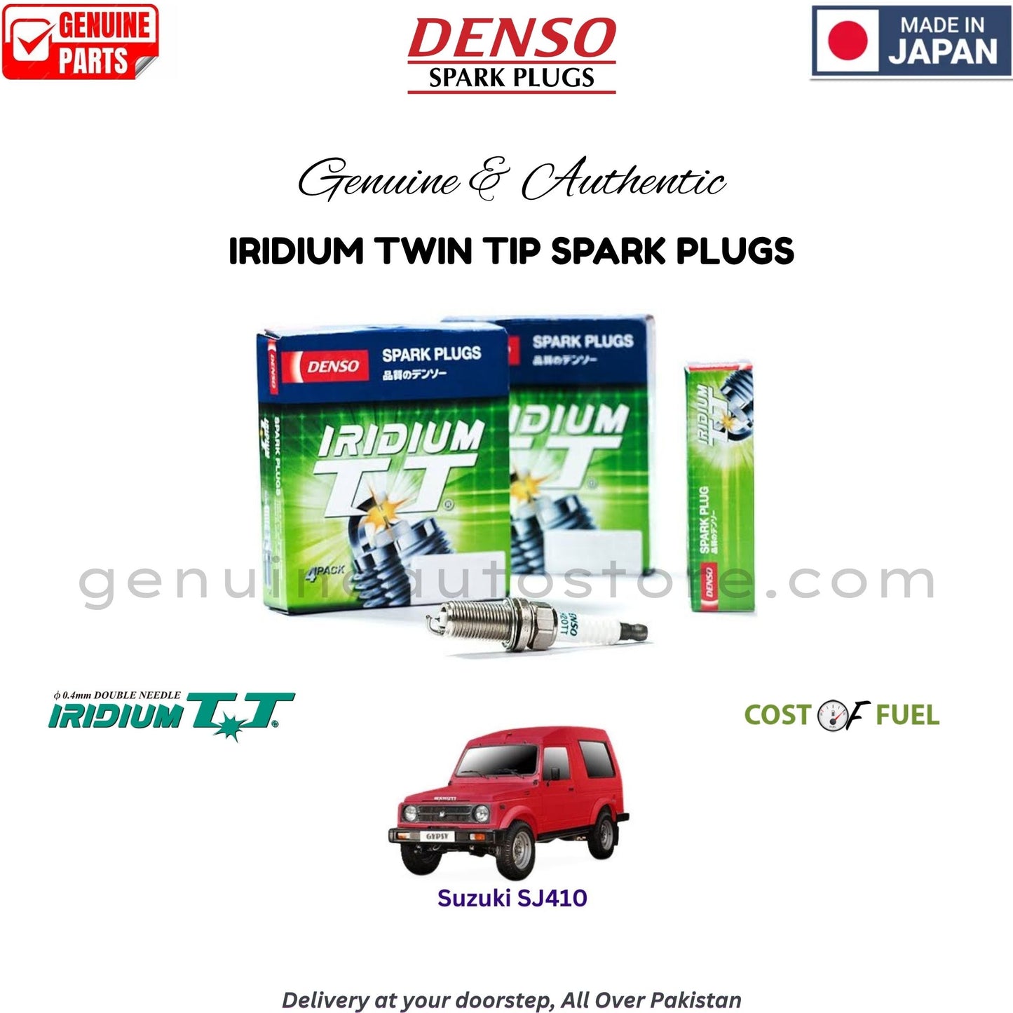 Suzuki SJ410 DENSO IRIDIUM TWIN TIP SPARK PLUG in Pakistan, 100% Genuine, Reliable, Best Price, Cash on Delivery Available   
