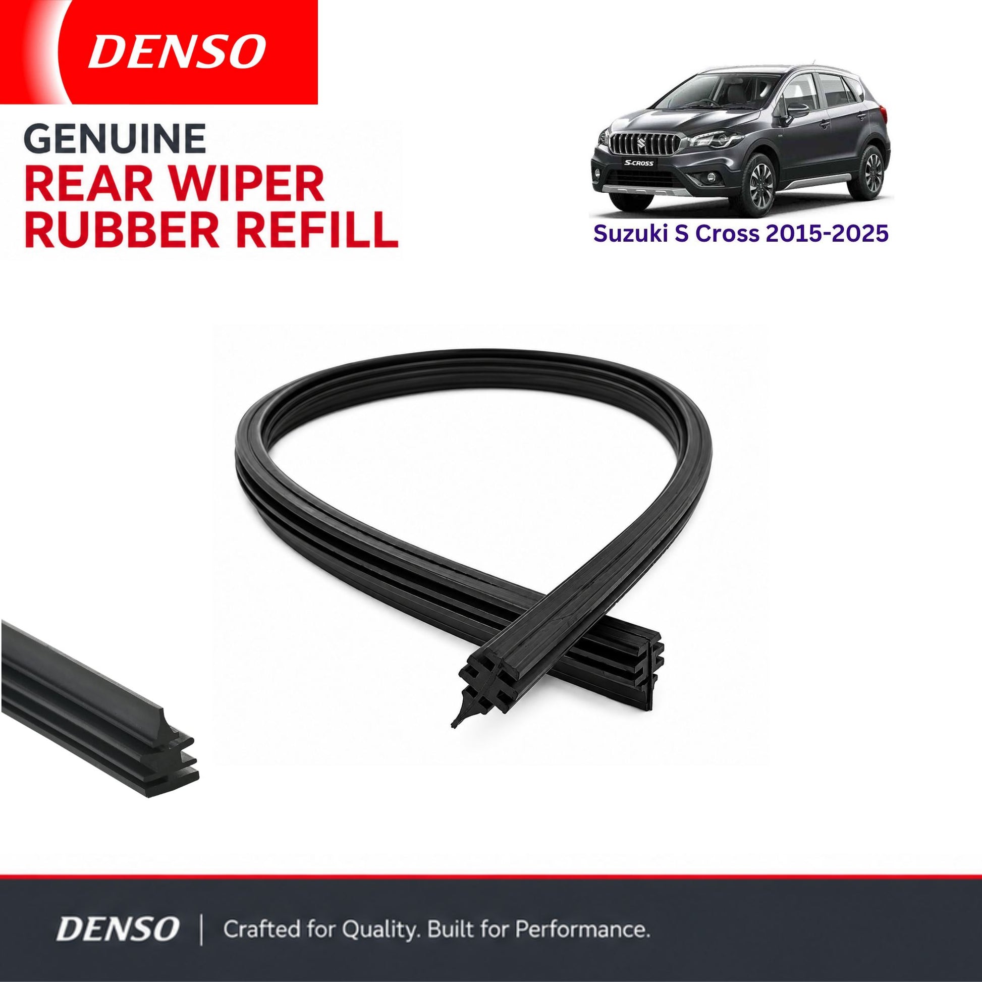 Denso Genuine rear wiper rubber for Suzuki S Cross 2015-2025
