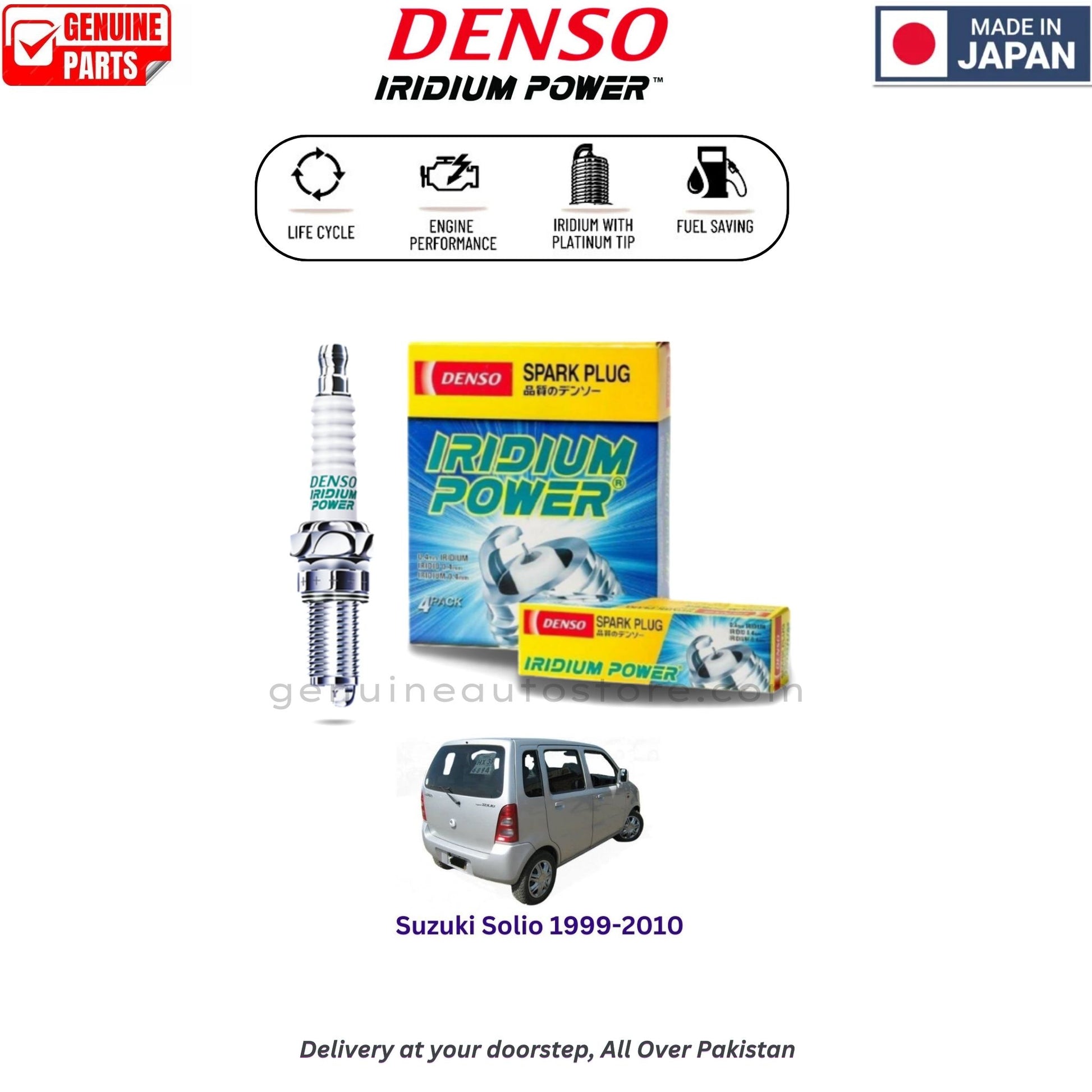 Suzuki Solio 1999-2010 Denso Iridium Spark Plug in Pakistan, 100% Genuine, Reliable, Best Price, Cash on Delivery Available