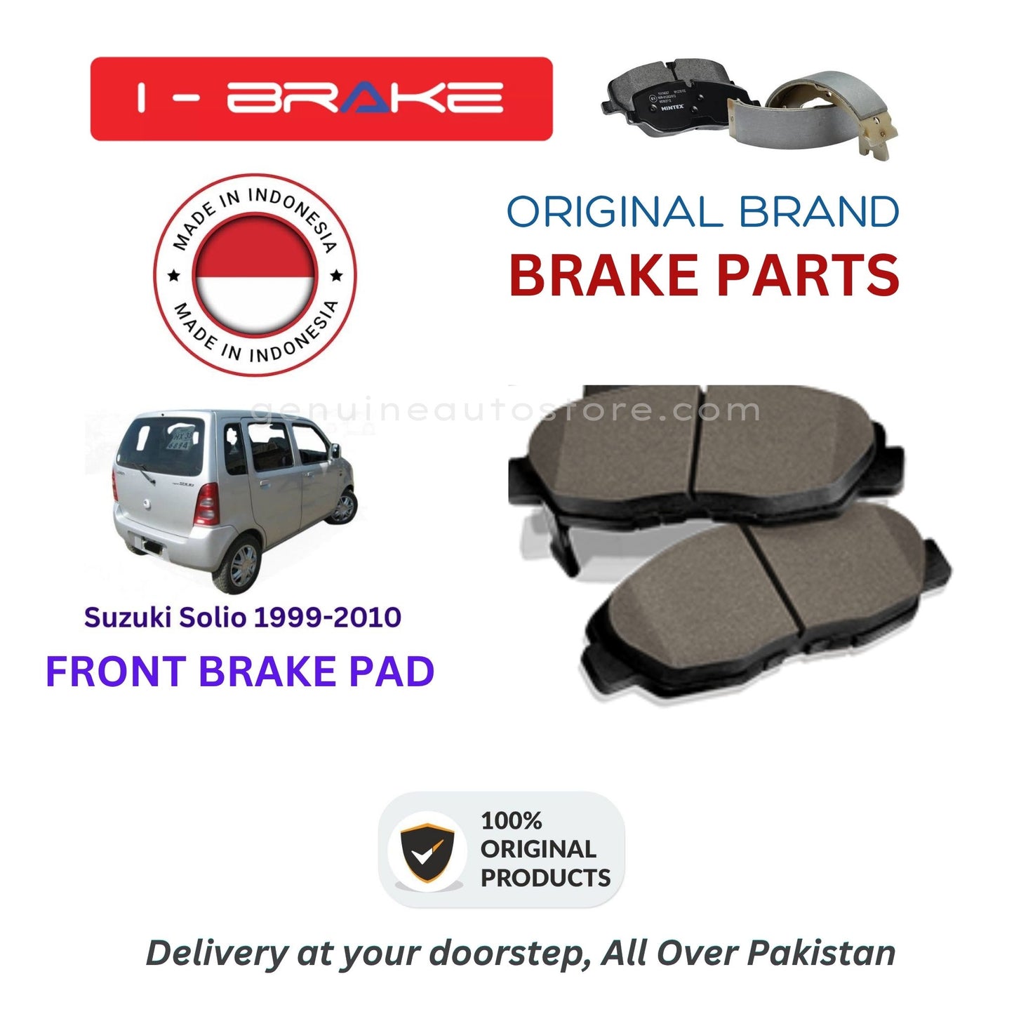 Suzuki Solio 1999-2010 Front Brake Pads iBrake Indonesia Genuine