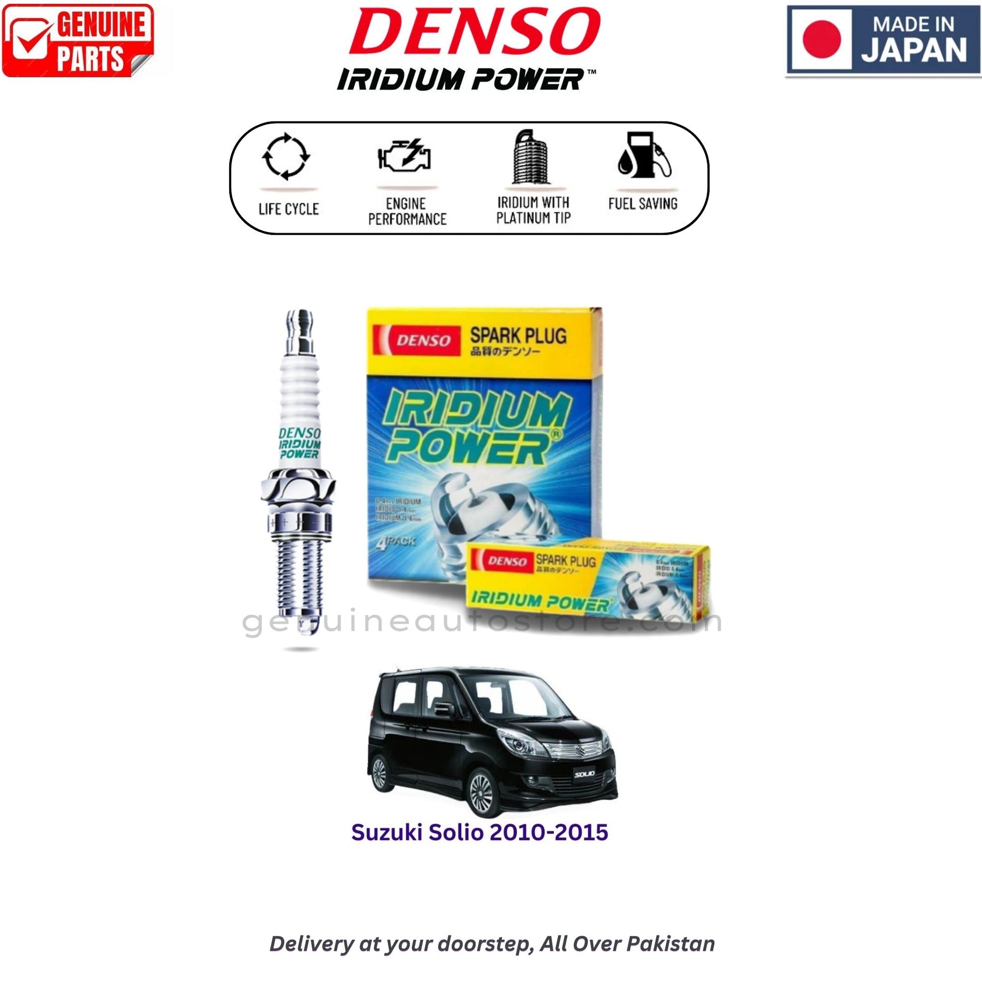 Suzuki Solio 2010-2015 Denso Iridium Spark Plug in Pakistan, 100% Genuine, Reliable, Best Price, Cash on Delivery Available