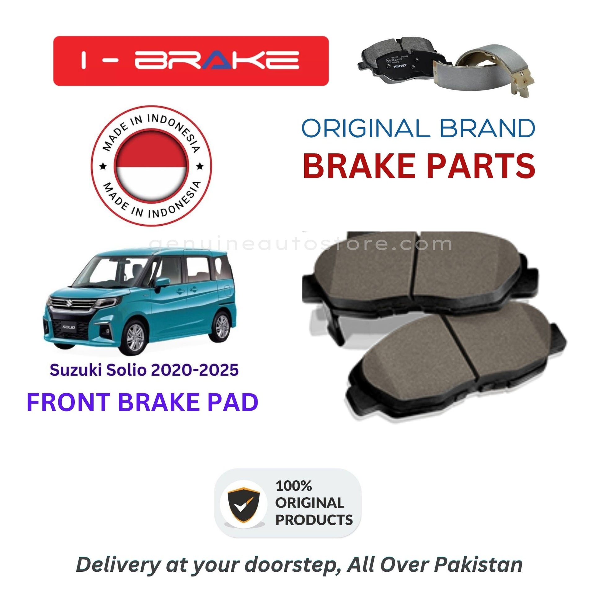 Suzuki Solio 2020-2025 Front Brake Pads iBrake Indonesia Genuine