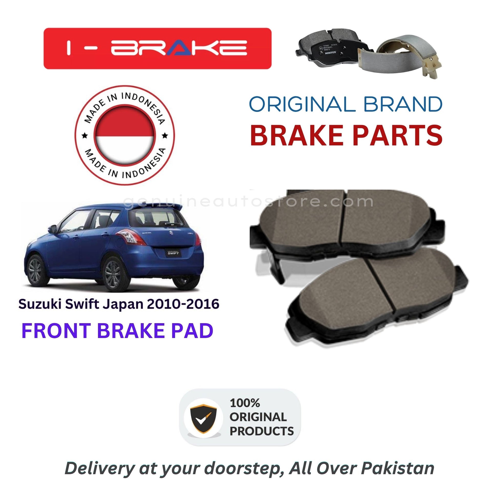 Suzuki Swift Japan 2010-2016 Front Brake Pads iBrake Indonesia Genuine