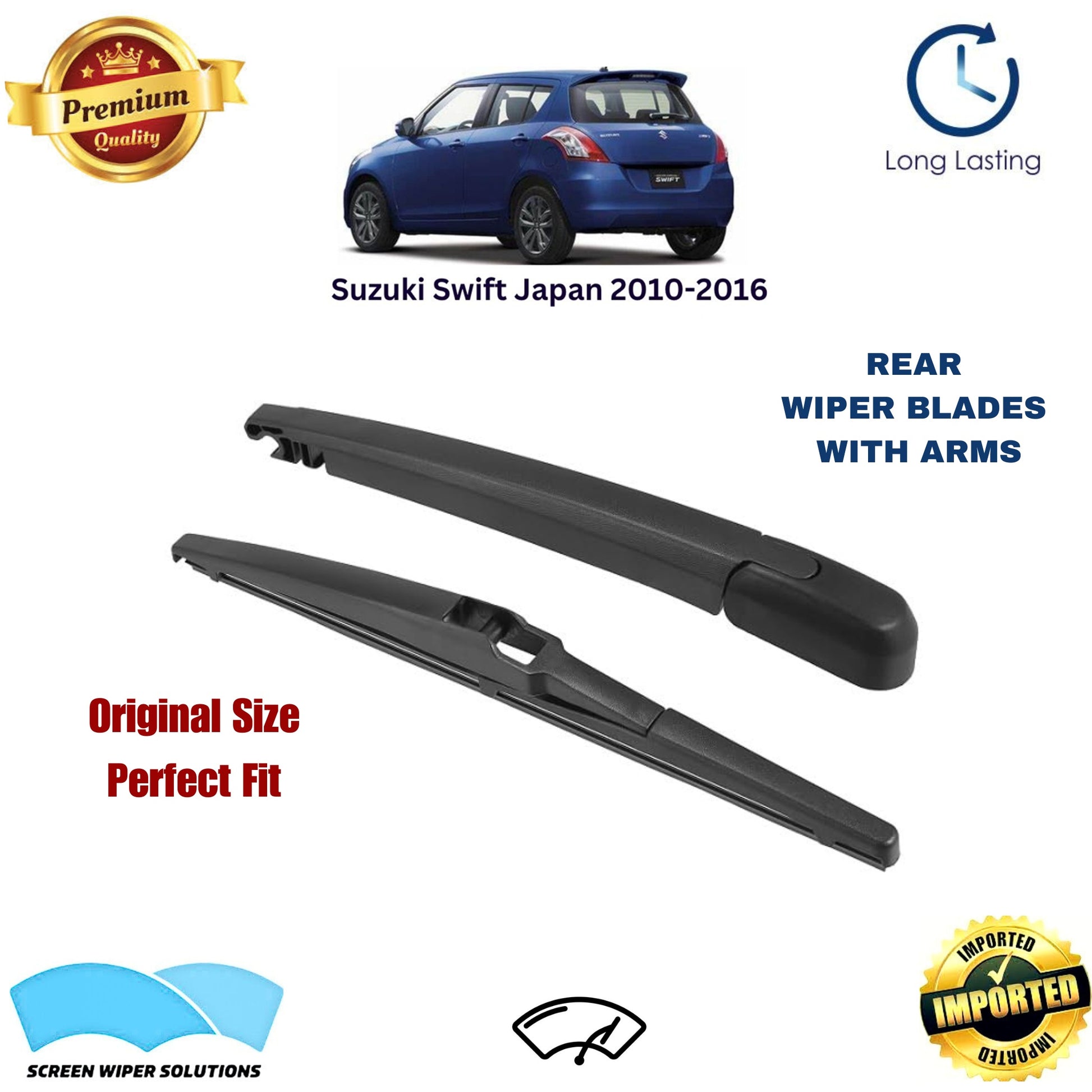 Suzuki Swift Japan 2010-2016 Rear Wiper Blade with Arm in Pakistan