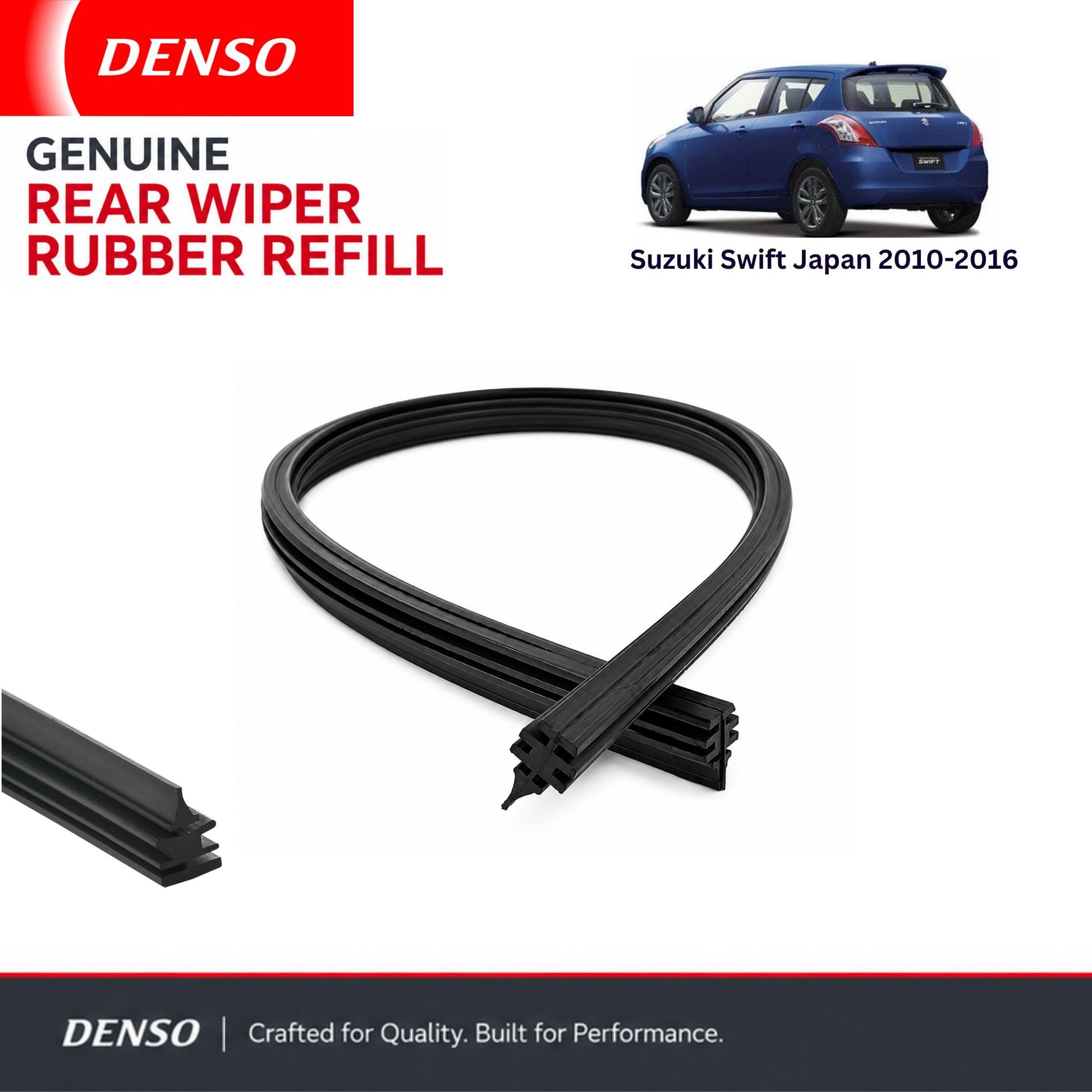 Denso Genuine rear wiper rubber for Suzuki Swift Japan 2010-2016