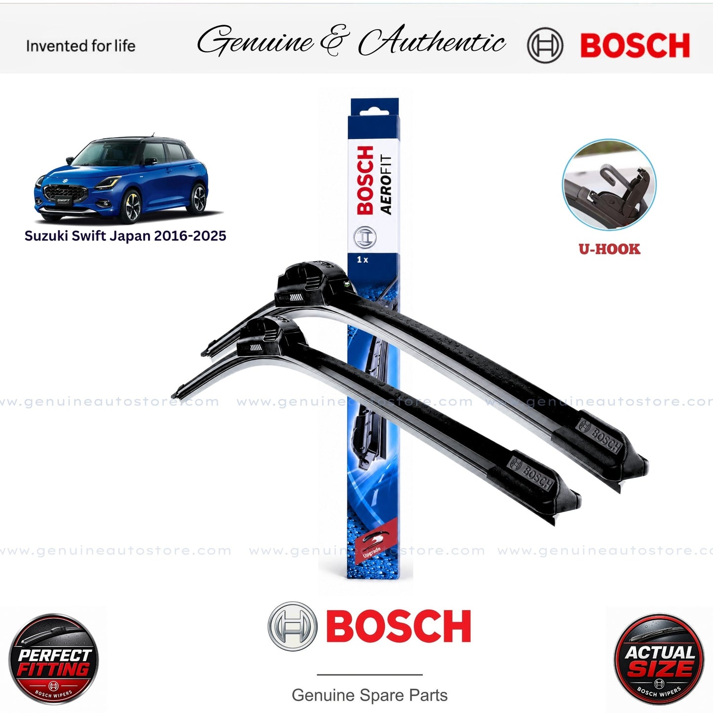 Suzuki Swift Japan 2016-2025 Bosch Genuine Front Wiper Blade Set Pakistan