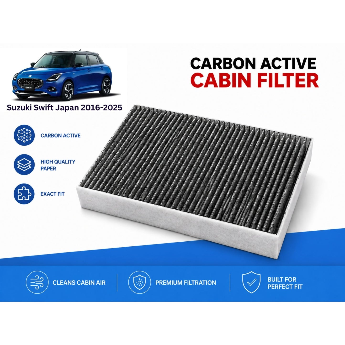 Suzuki Swift Japan 2016-2025 Cabin Filter Carbon Active
