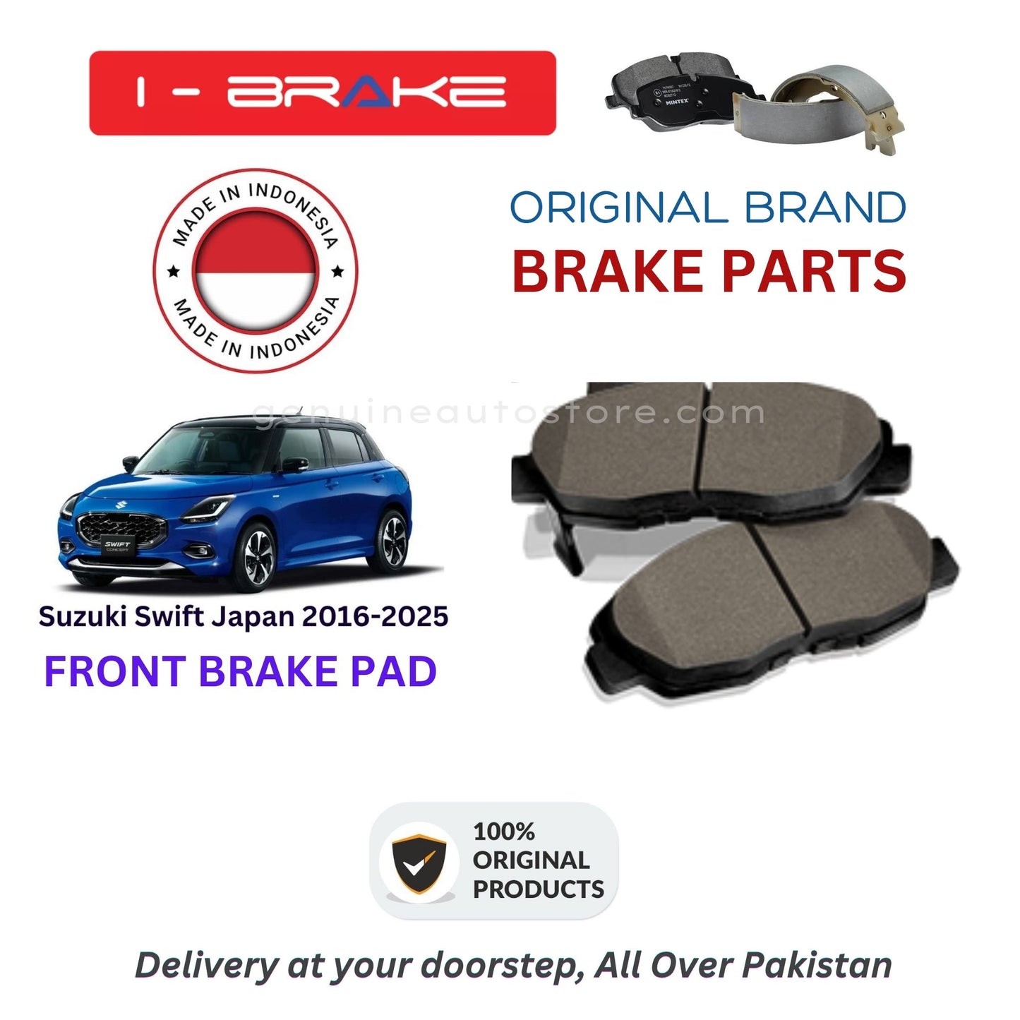 Suzuki Swift Japan 2016-2025 Front Brake Pads iBrake Indonesia Genuine