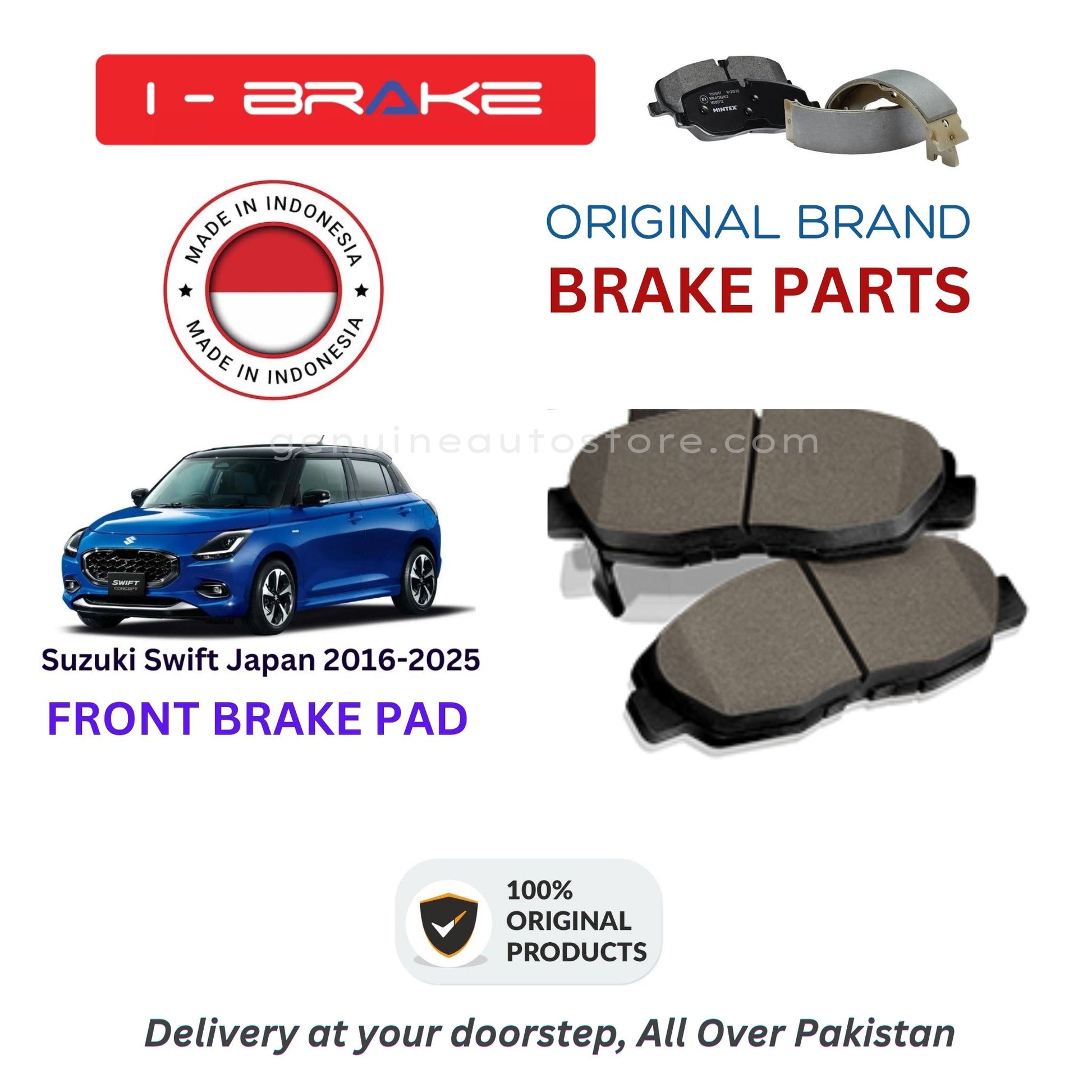 Suzuki Swift Japan 2016-2025 Front Brake Pads iBrake Indonesia Genuine
