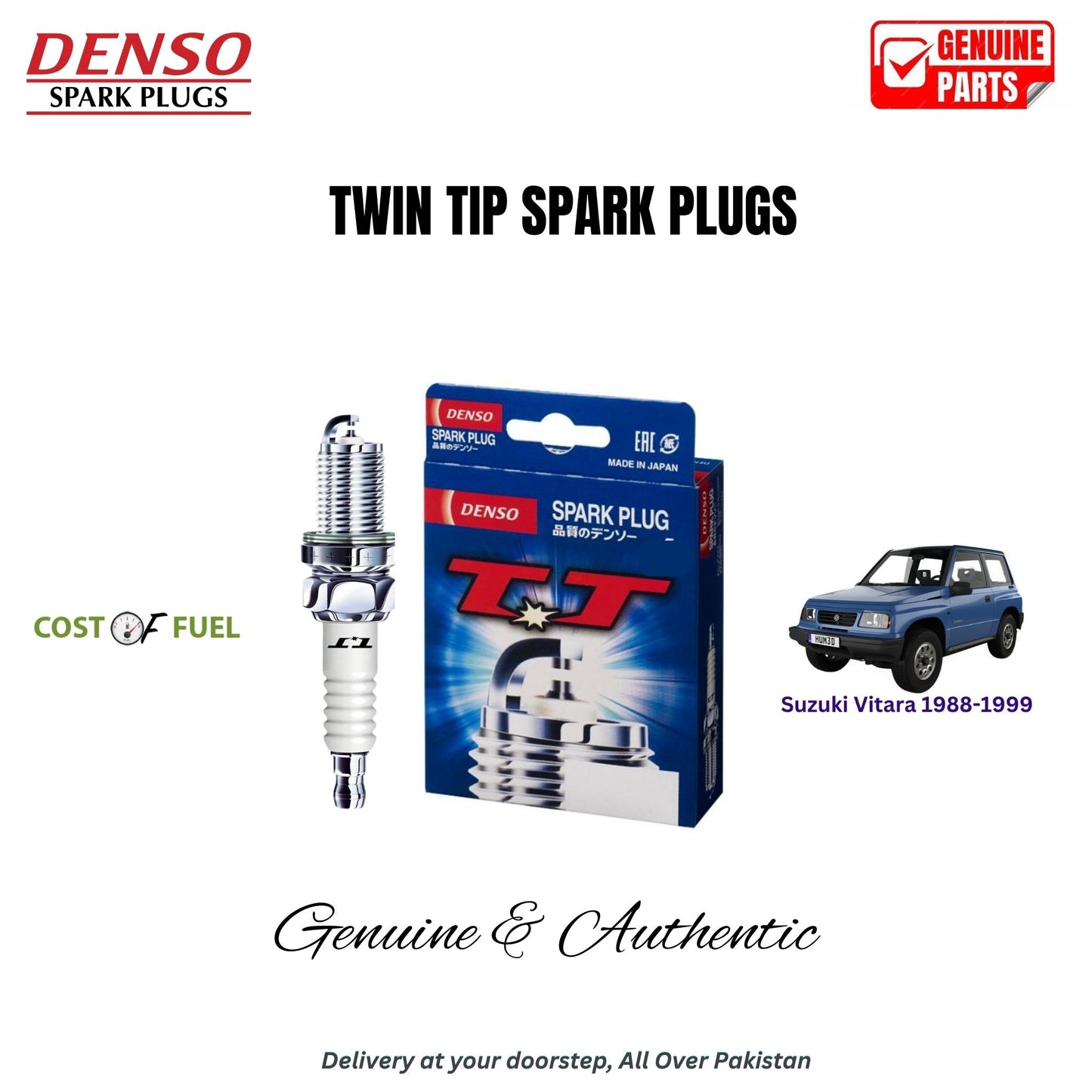 Suzuki Vitara 1988-1999 DENSO Twin Tip Spark Plugs 4pcs in Pakistan – genuine replacement, better mileage and smooth performance