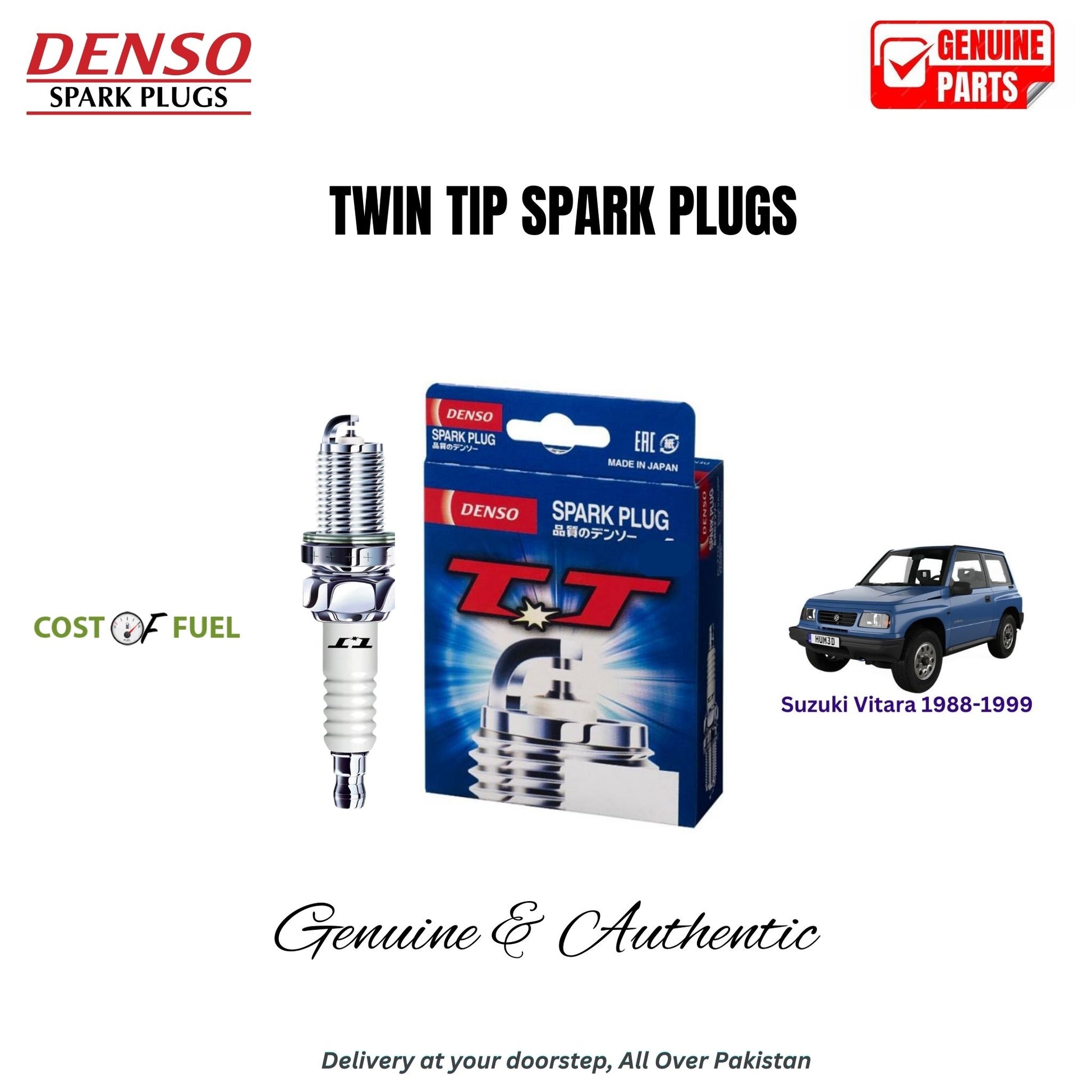 Suzuki Vitara 1988-1999 DENSO Twin Tip Spark Plugs 4pcs in Pakistan – genuine replacement, better mileage and smooth performance